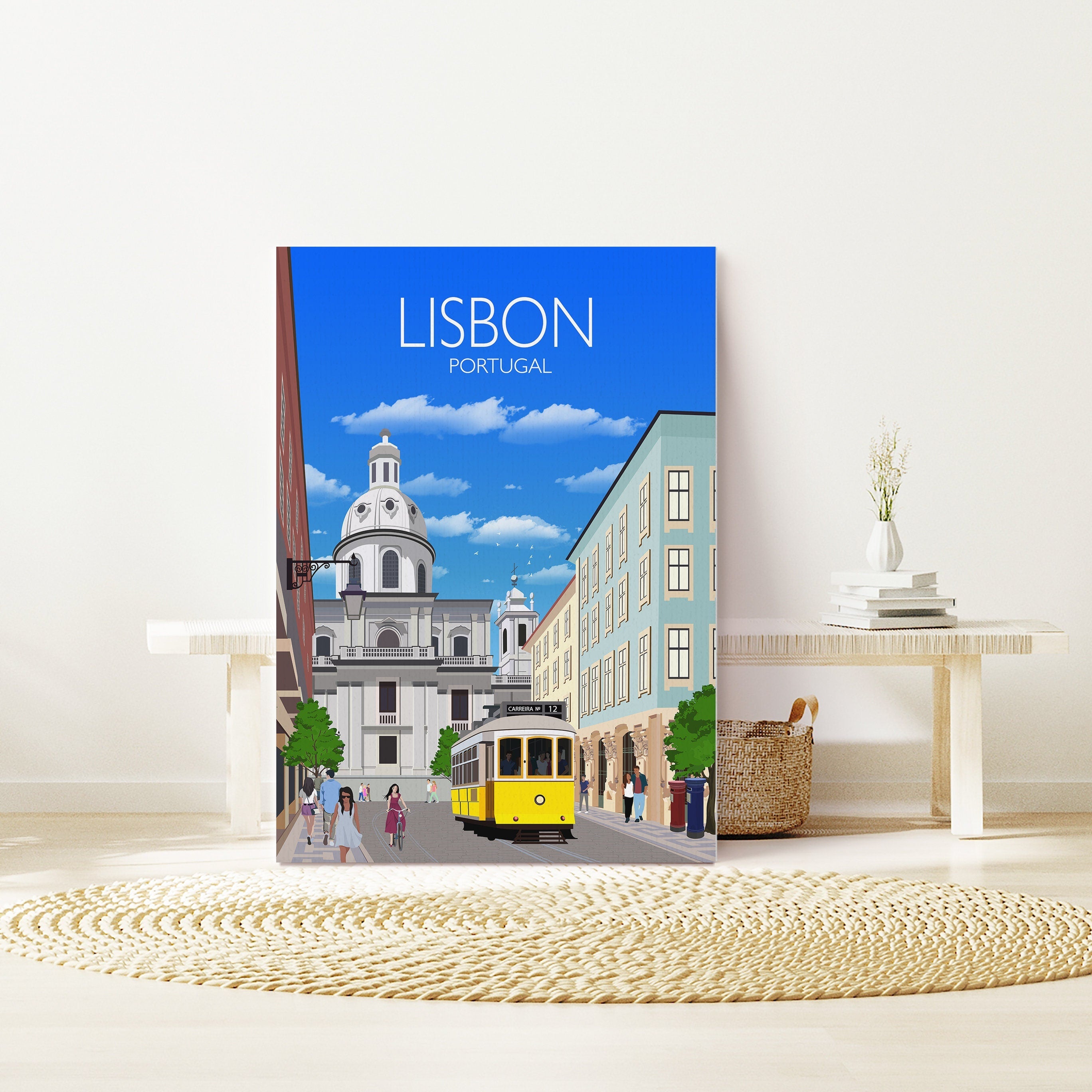 Lisbon Travel Print, Travel Poster of Lisbon, Lisbon Portugal NQ Media Designs