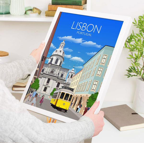 Lisbon Travel Print, Travel Poster of Lisbon, Lisbon Portugal
