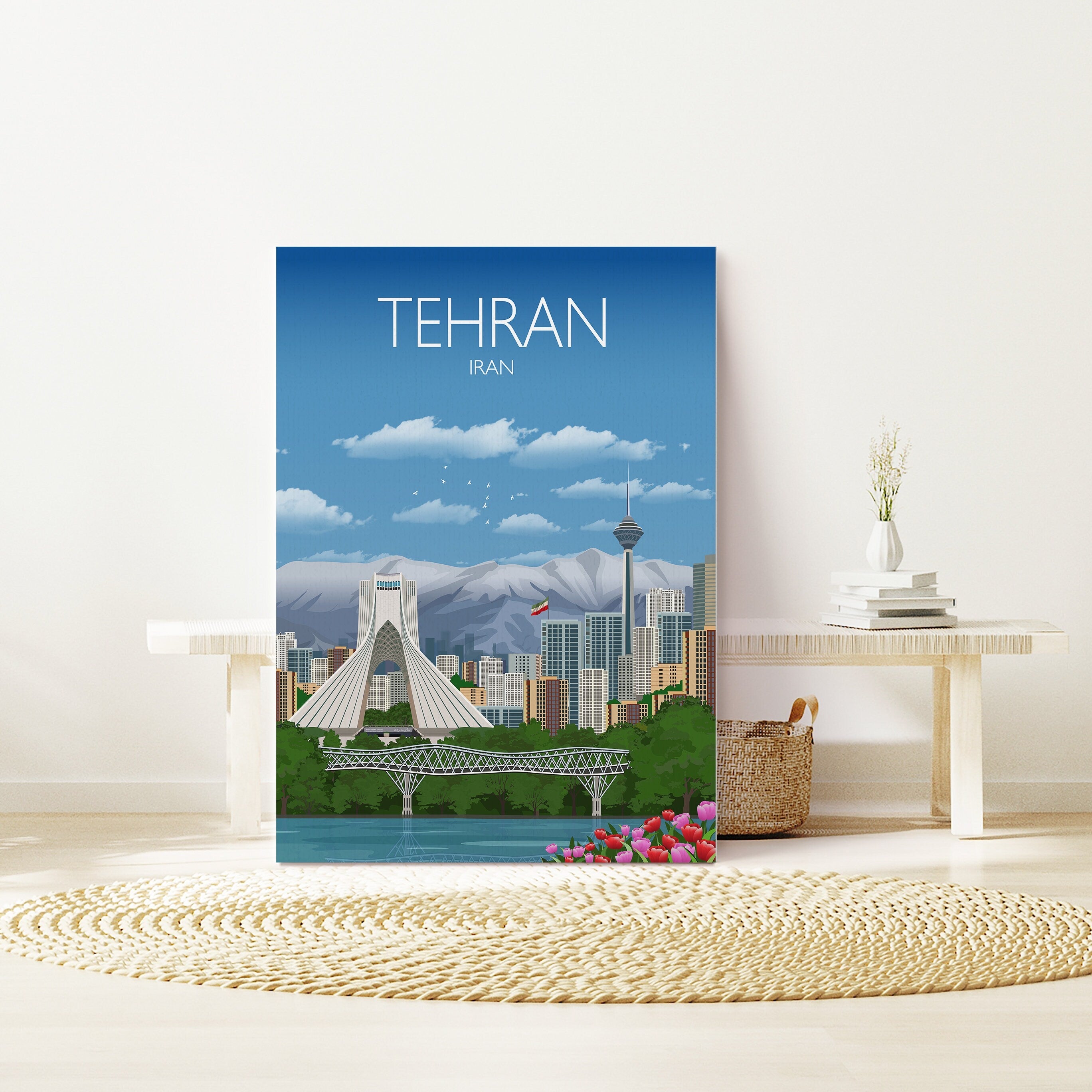 Tehran Travel Poster, Travel Print of Tehran, Tehran, Iran NQ Media Designs