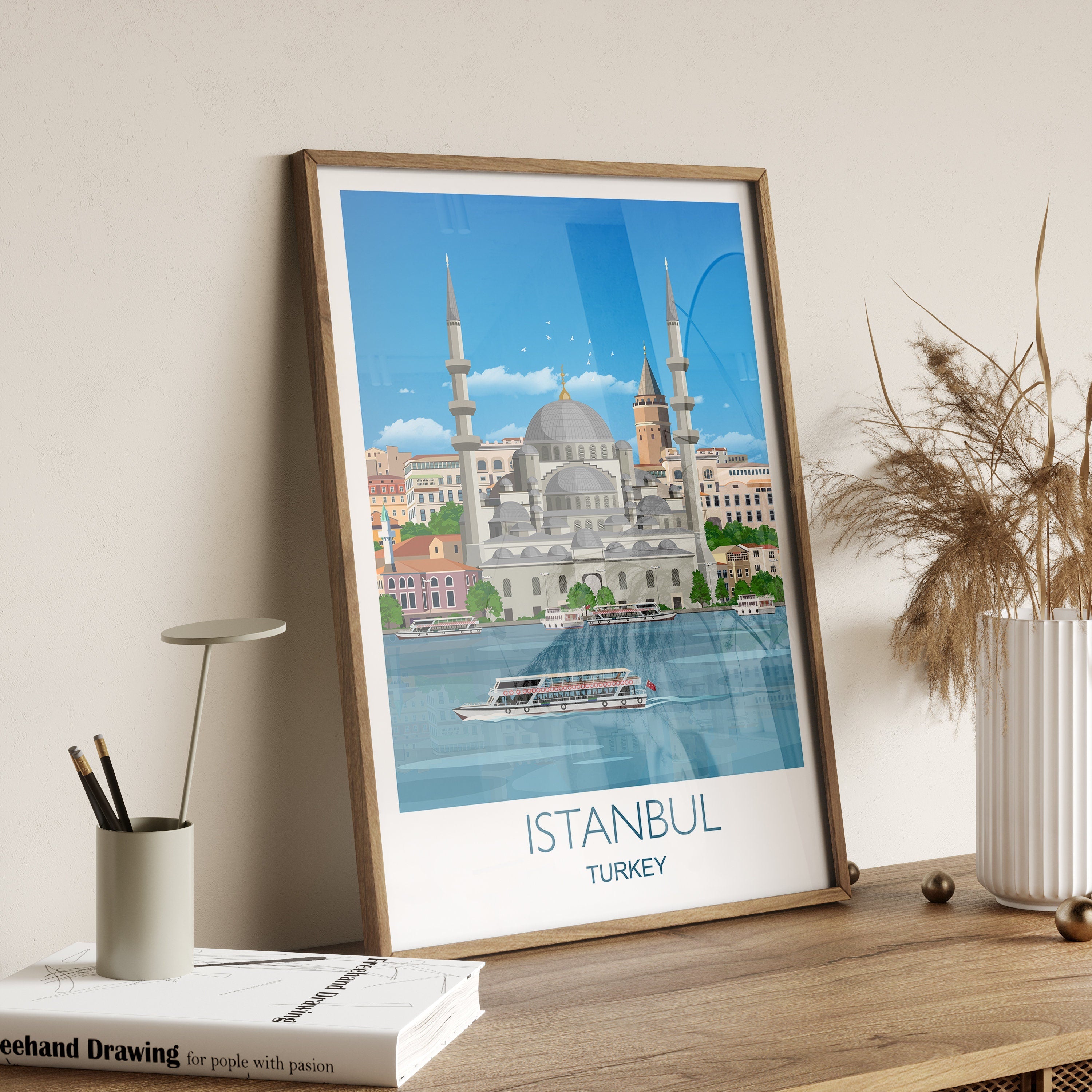 Istanbul Travel Poster Travel Print of Istanbul, Istanbul Poster, Turkey, Turkey Poster NQ Media Designs