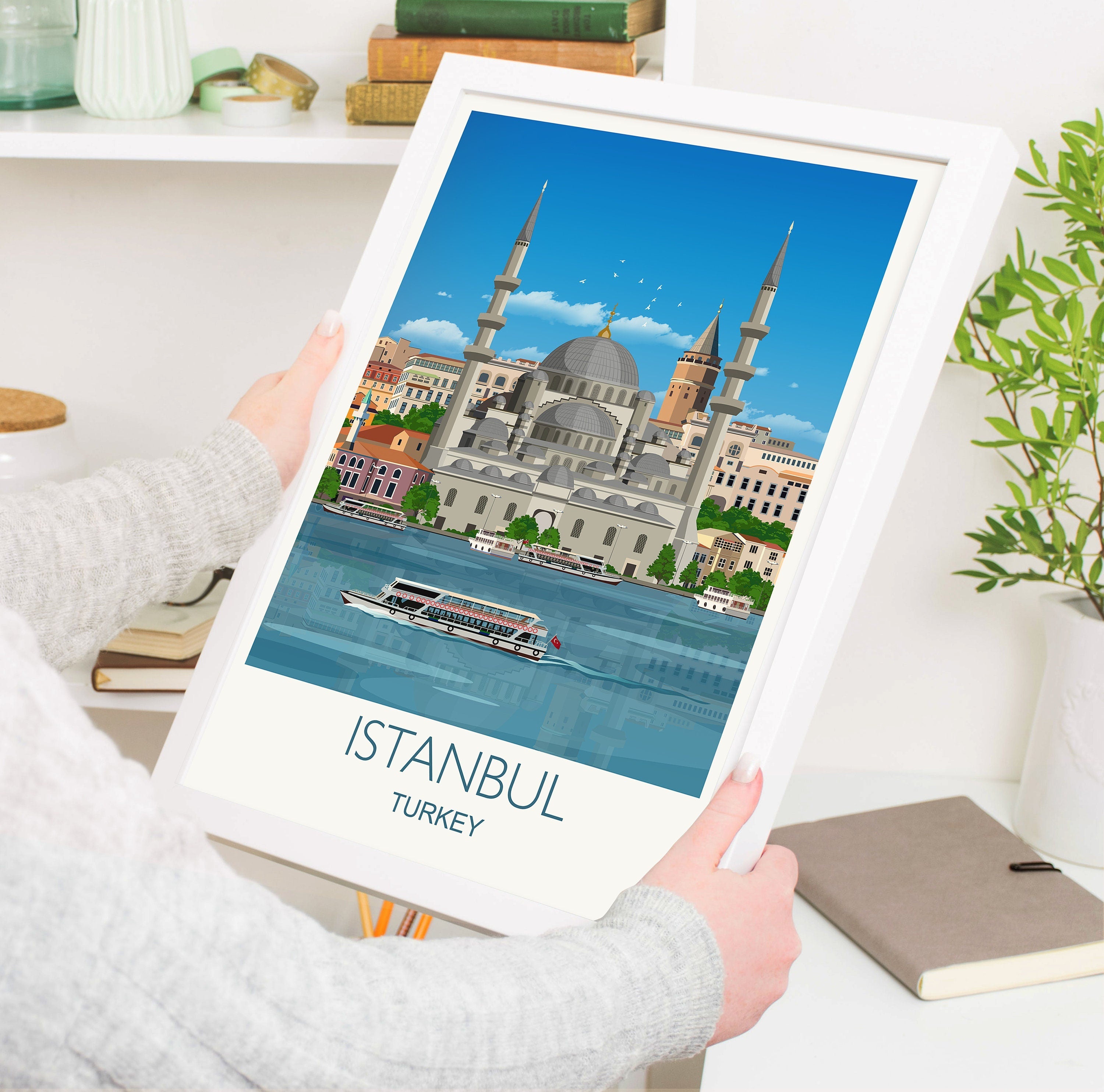 Istanbul Travel Poster Travel Print of Istanbul, Istanbul Poster, Turkey, Turkey Poster NQ Media Designs