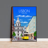 Lisbon Travel Print, Travel Poster of Lisbon, Lisbon Portugal