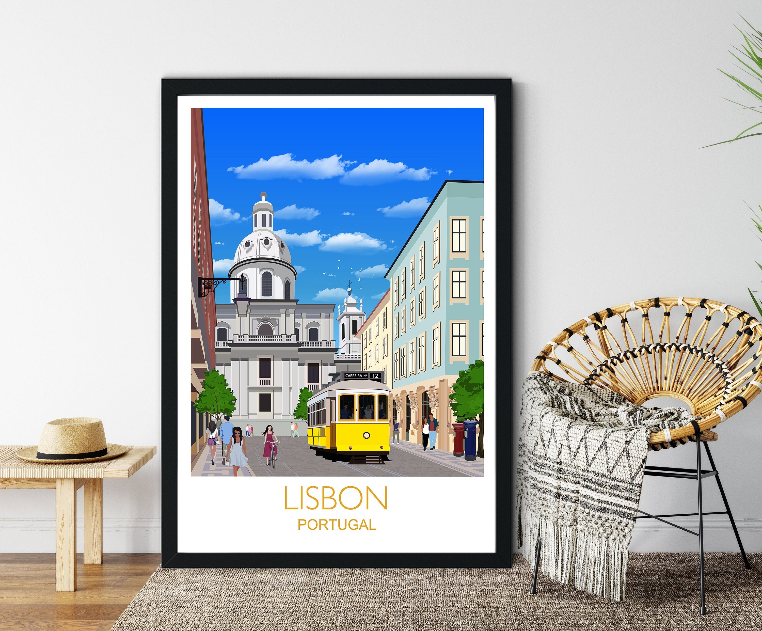 Lisbon Travel Poster, Travel Print of Lisbon, Lisbon, Portugal NQ Media Designs