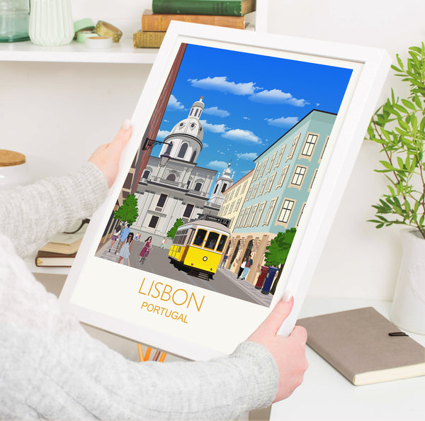 Lisbon Travel Poster, Travel Print of Lisbon, Lisbon, Portugal