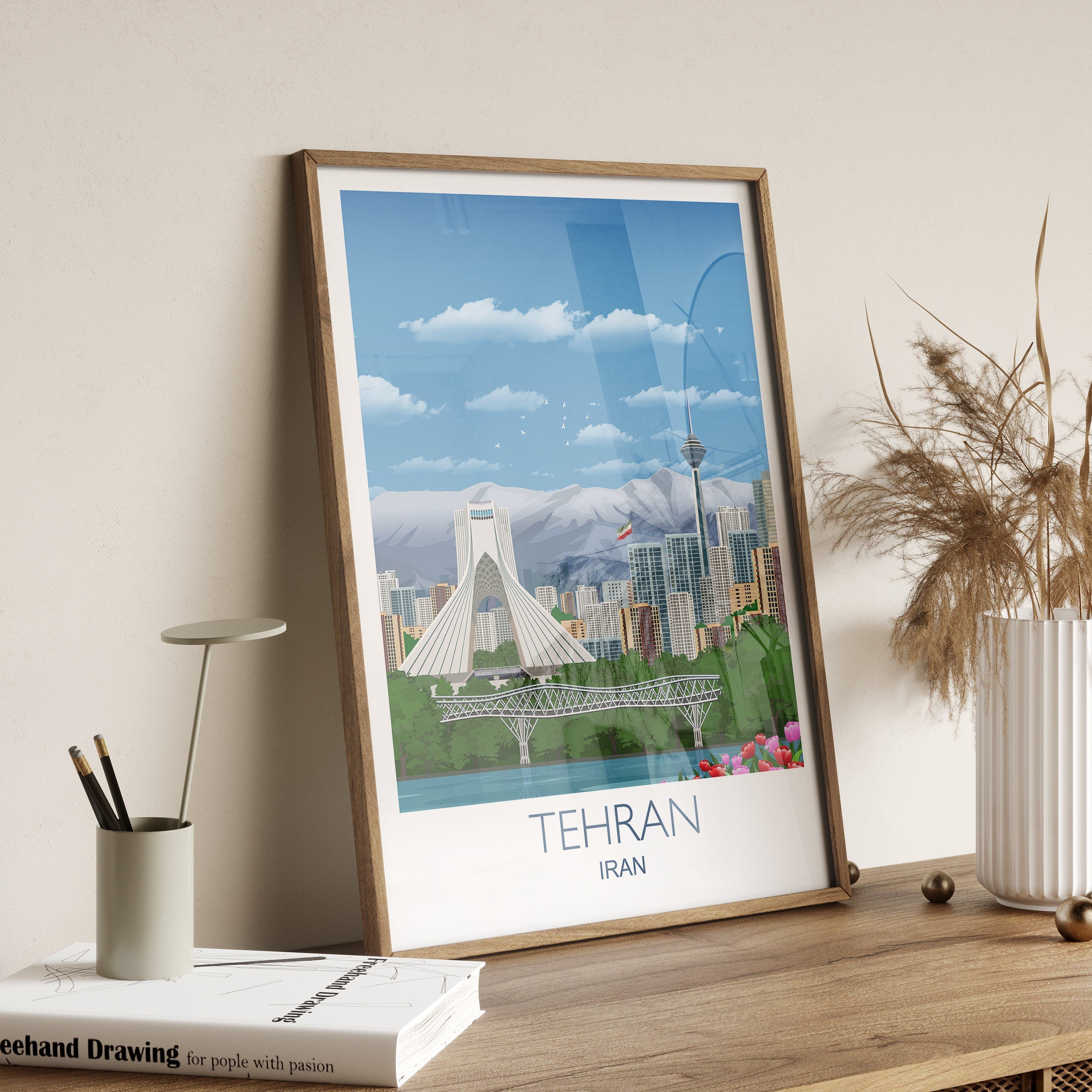 Tehran Travel Print of Tehran, Travel Poster of Tehran, Iran NQ Media Designs