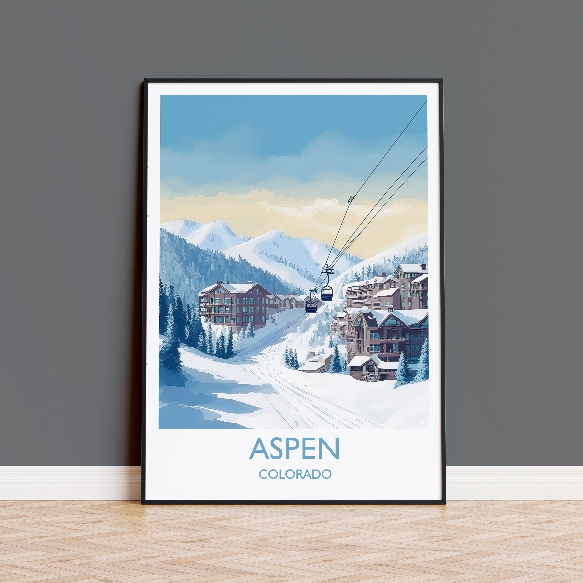 Aspen Poster, Travel Print of Aspen, Colorado, USA, Travel Gift NQ Media Designs