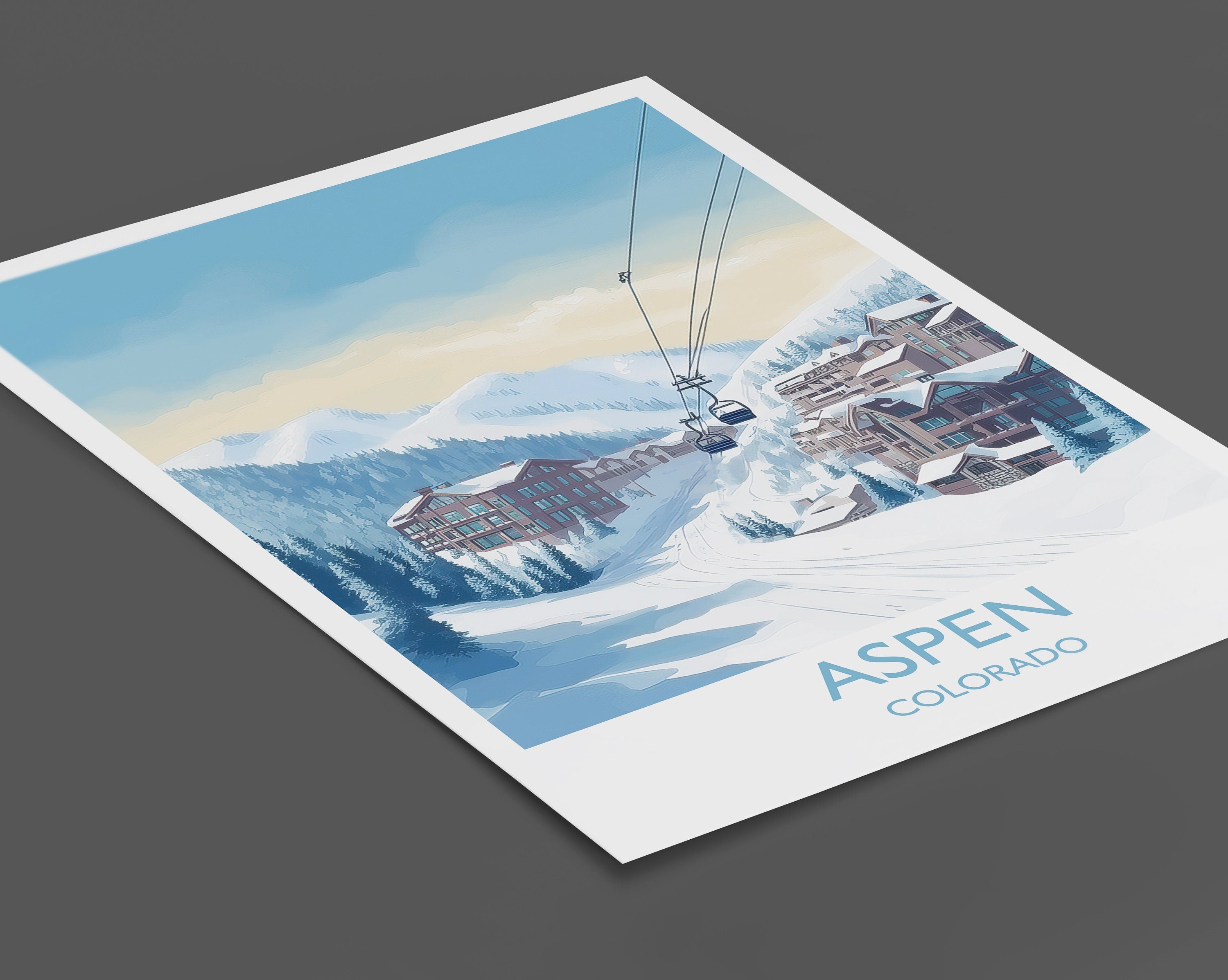 Aspen Poster, Travel Print of Aspen, Colorado, USA, Travel Gift NQ Media Designs