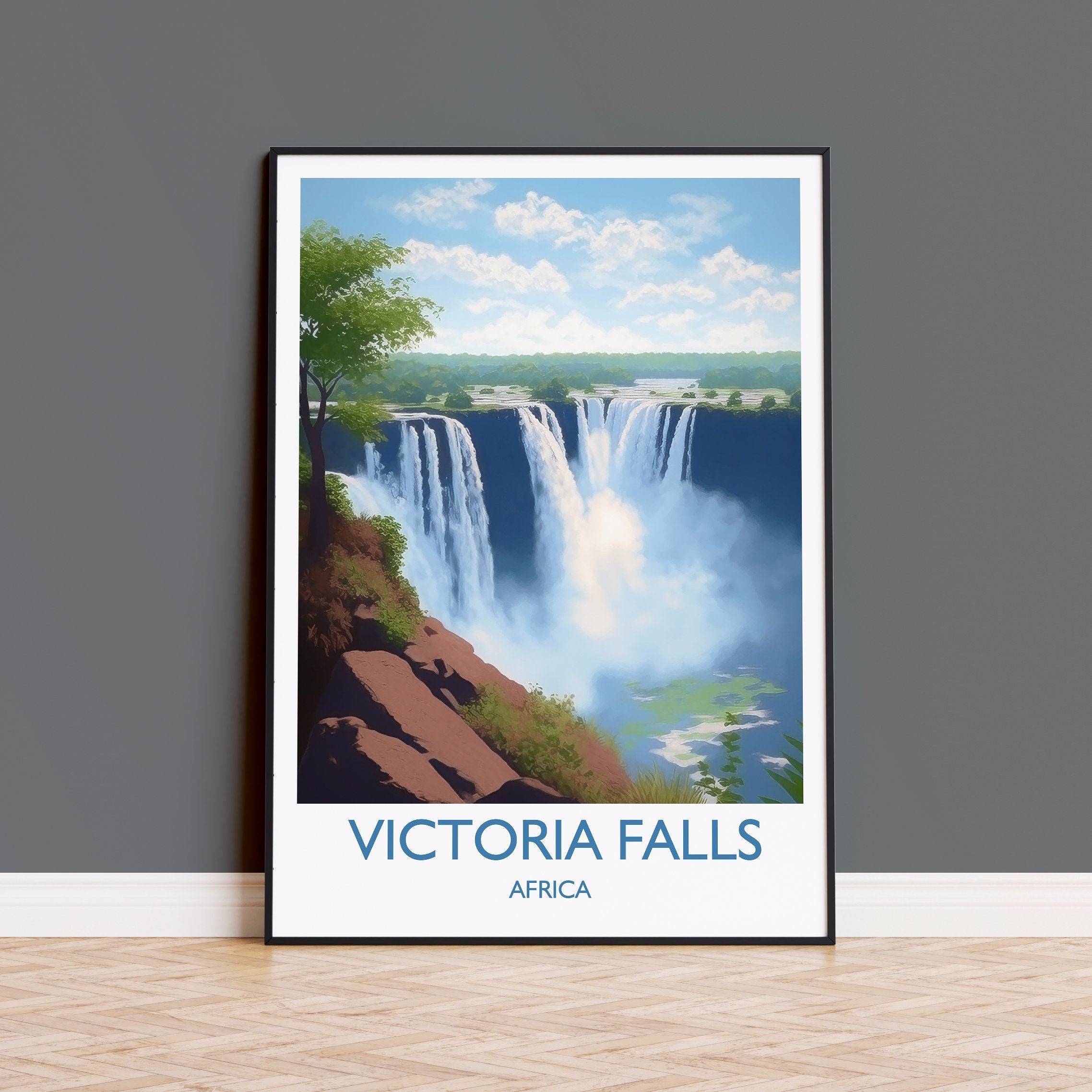 Victoria Falls Poster, Travel Print of Victoria Falls, Zimbabwe, Africa, Travel Gift NQ Media Designs