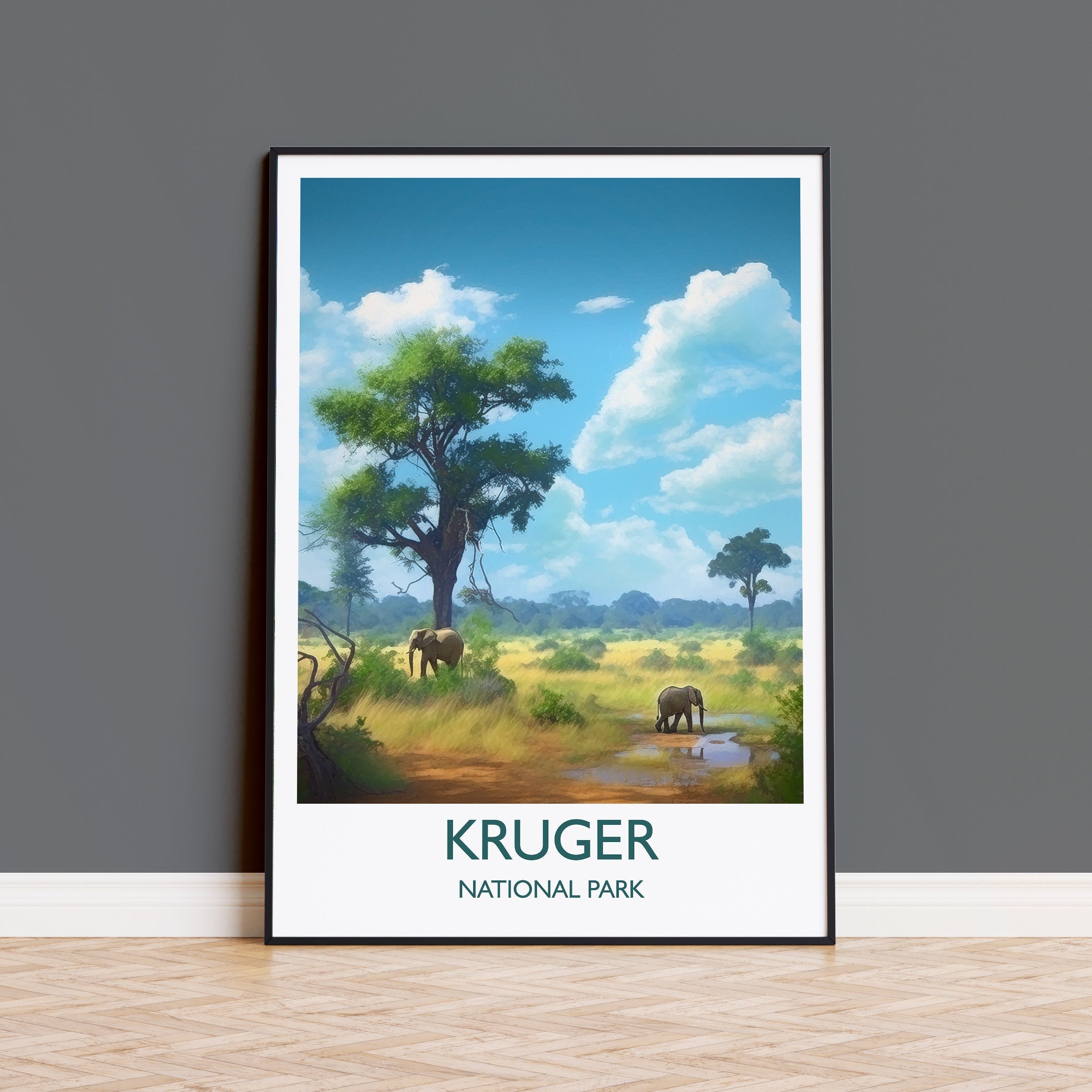 Kruger Poster, Travel Print of Kruger National Park, South Africa, Travel Gift NQ Media Designs
