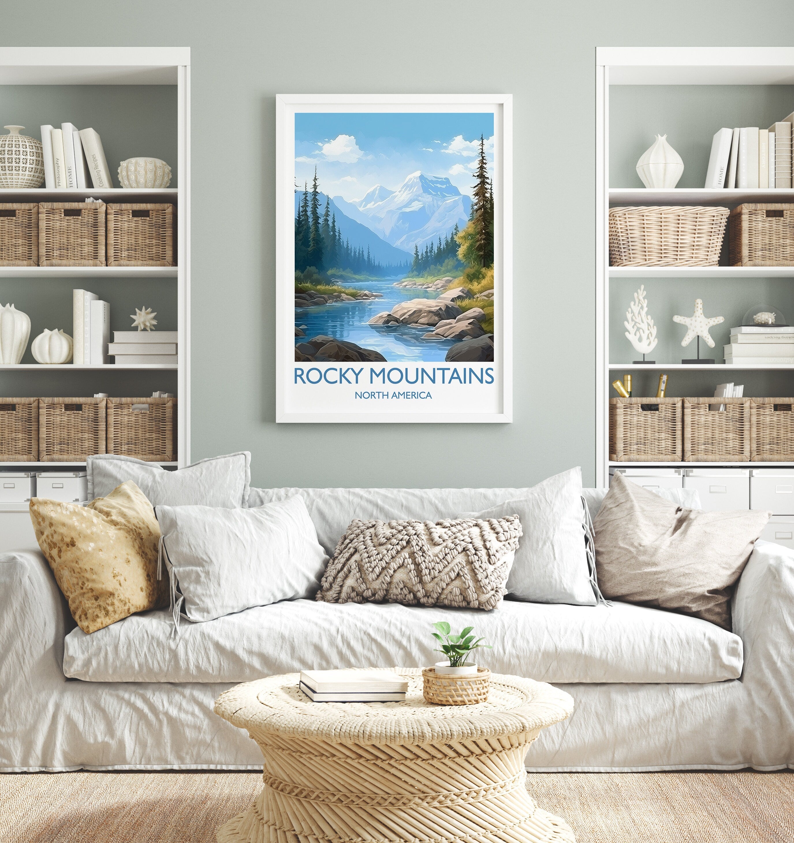 Rocky Mountains Poster, Travel Print of Rocky Mountains, North America, USA, Canada, Travel Gift NQ Media Designs