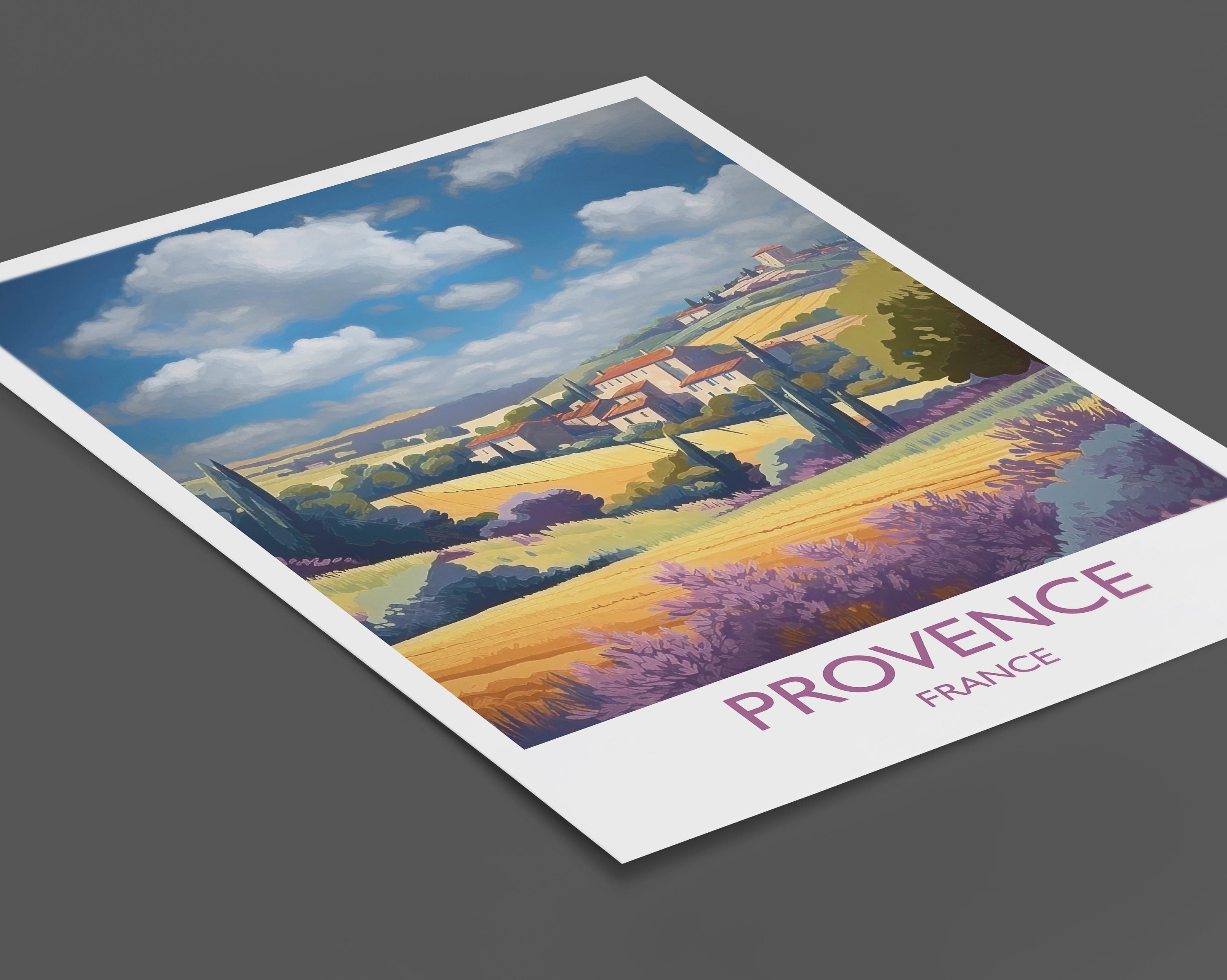 Provence Poster, Travel Print of Provence, France, Wall Art, Travel Gift NQ Media Designs