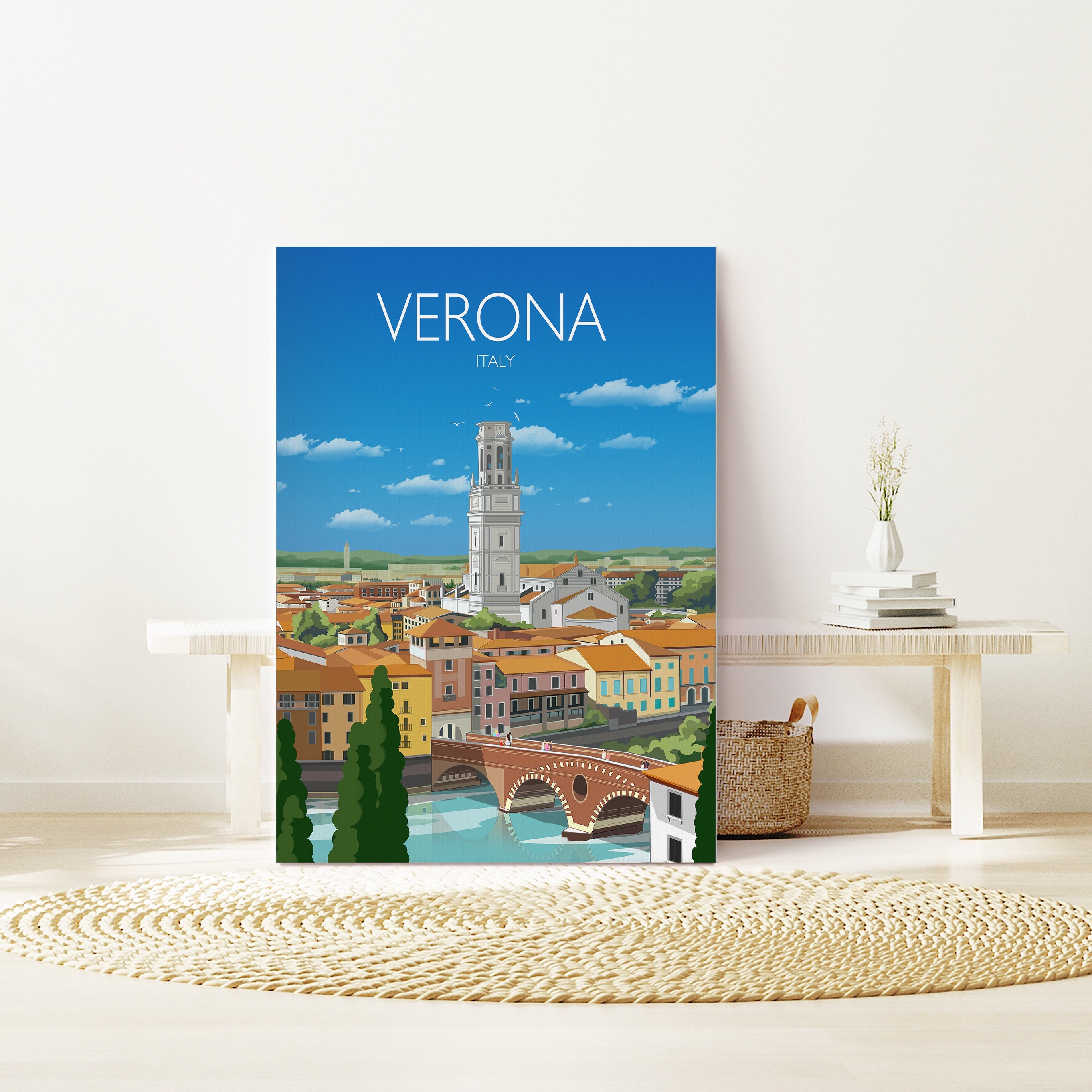 Verona Travel Poster, Travel Print of Verona, Verona Poster, Verona, Italy NQ Media Designs