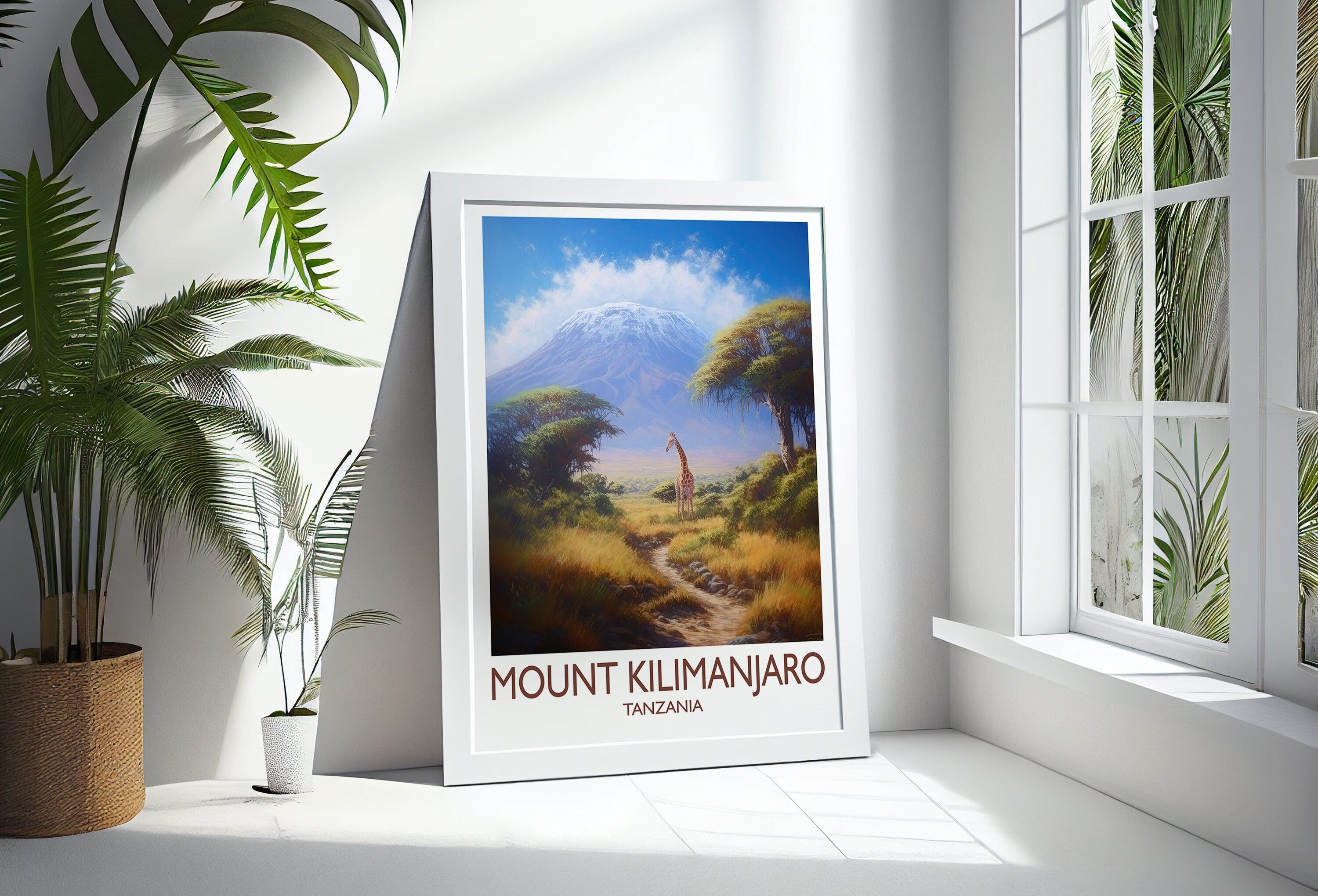 Mount Kilimanjaro Poster, Travel Print of Mount Kilimanjaro, Tanzania, Wall Art, Travel Gift NQ Media Designs