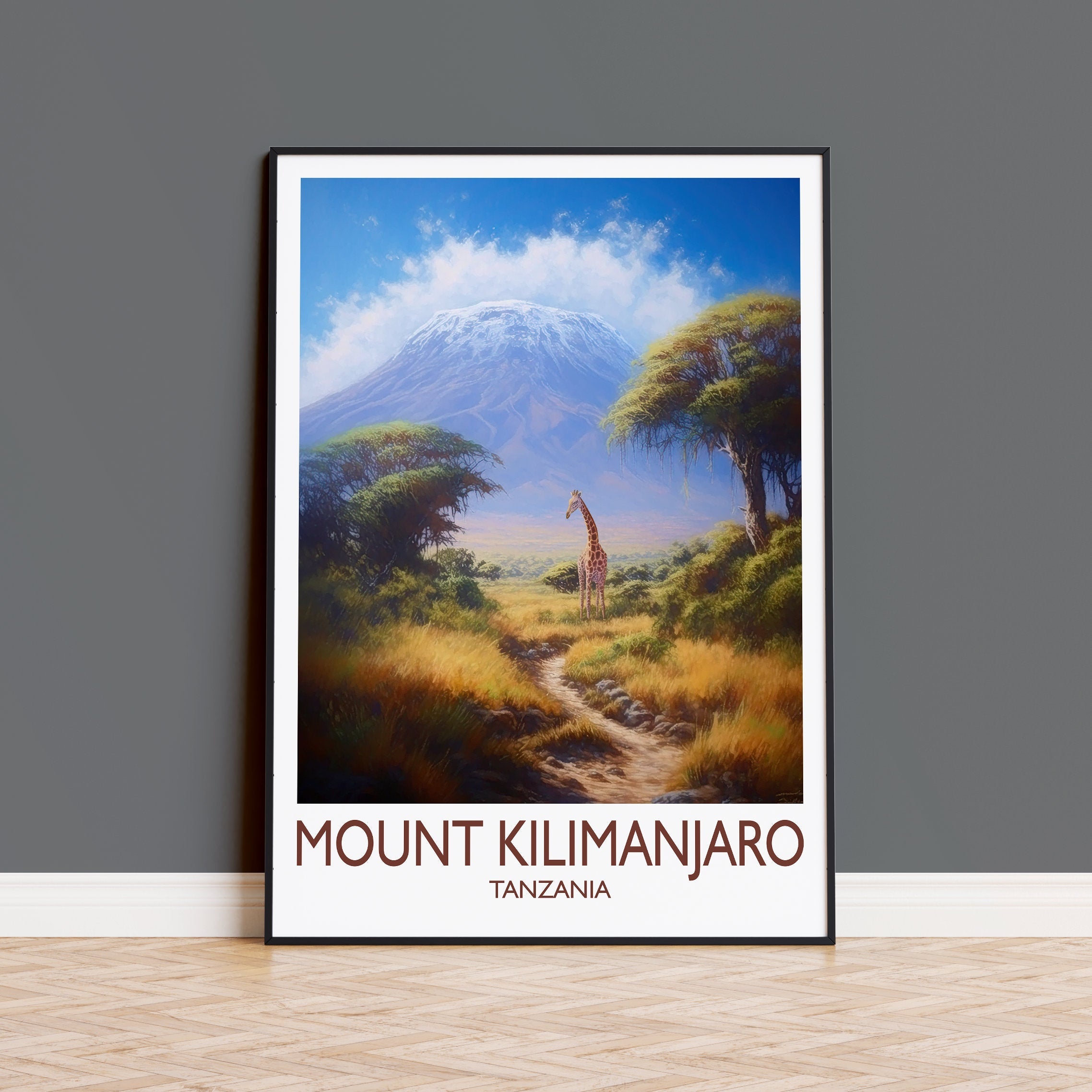 Mount Kilimanjaro Poster, Travel Print of Mount Kilimanjaro, Tanzania, Wall Art, Travel Gift NQ Media Designs