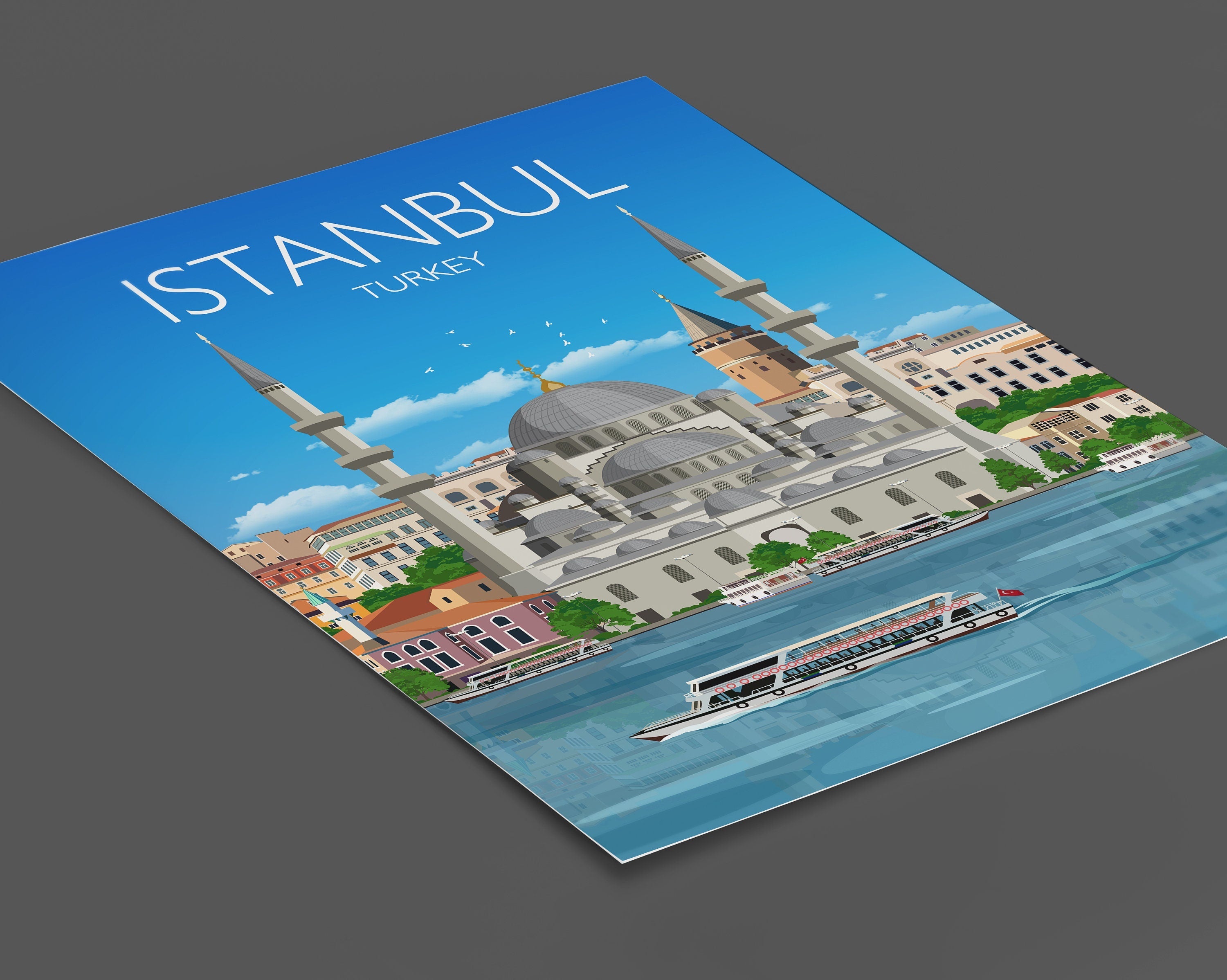 Istanbul Travel Print, Travel Poster of Istanbul, Istanbul Poster, Istanbul, Turkey, Turkey Travel Poster NQ Media Designs