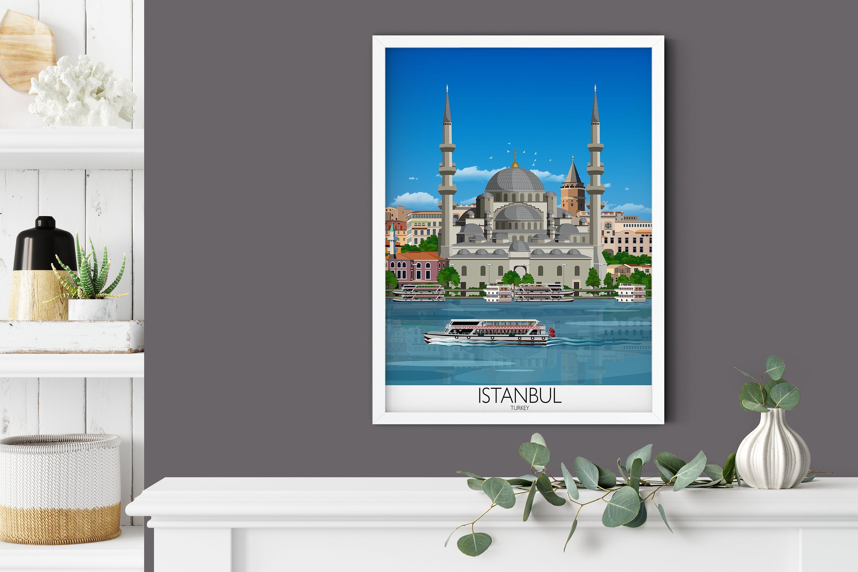 Istanbul Travel Print, Travel Poster of Istanbul, Istanbul Poster, Istanbul, Turkey, Turkey Travel Poster NQ Media Designs