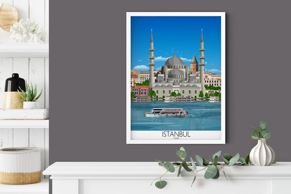 Istanbul Travel Print, Travel Poster of Istanbul, Istanbul Poster, Istanbul, Turkey, Turkey Travel Poster