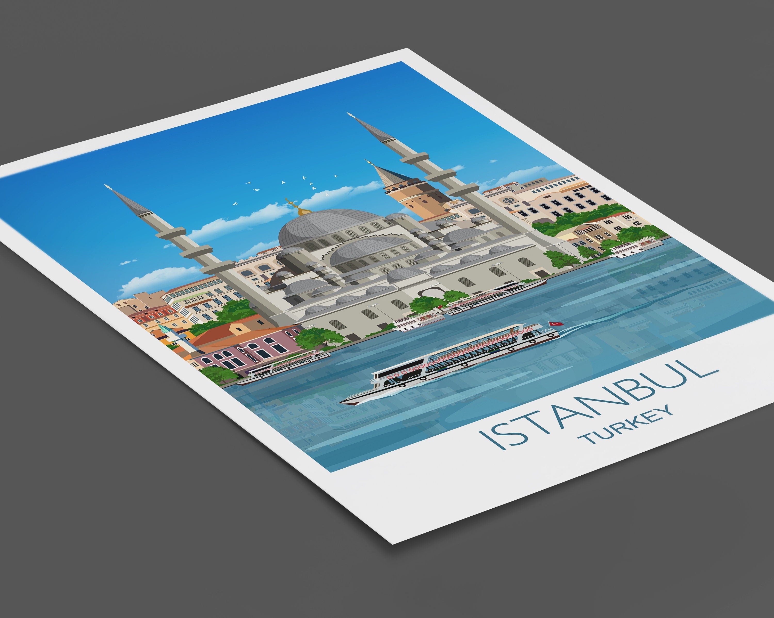 Istanbul Travel Poster Travel Print of Istanbul, Istanbul Poster, Turkey, Turkey Poster NQ Media Designs