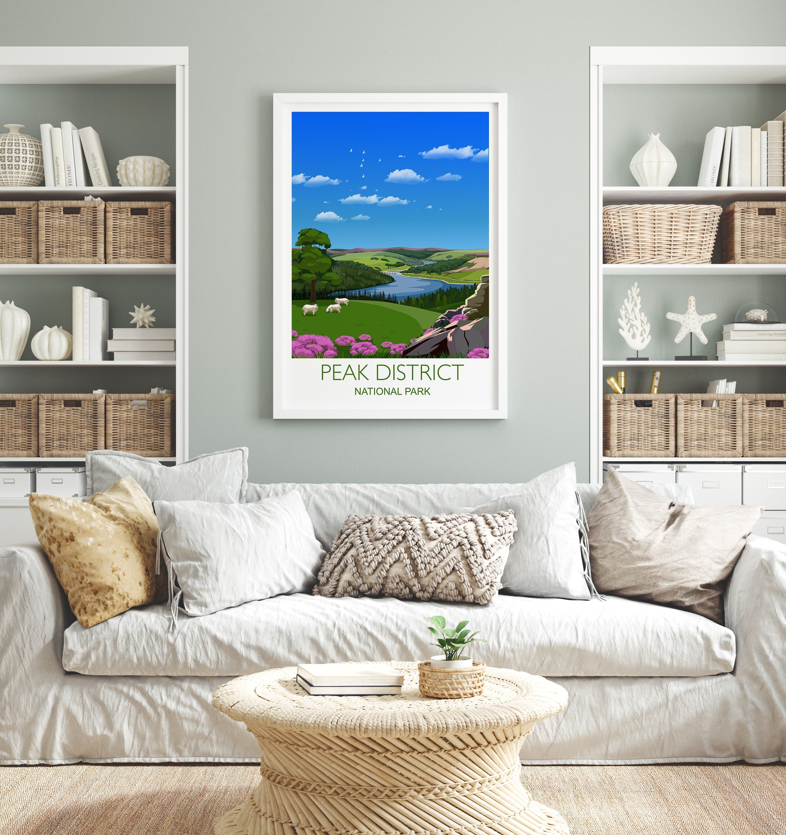 Peak District Travel Print, Travel Poster of Peak District, National Park, England ,Travel Poster, Peak District Print NQ Media Designs