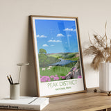 Peak District Travel Print, Travel Poster of Peak District, National Park, England ,Travel Poster, Peak District Print NQ Media Designs