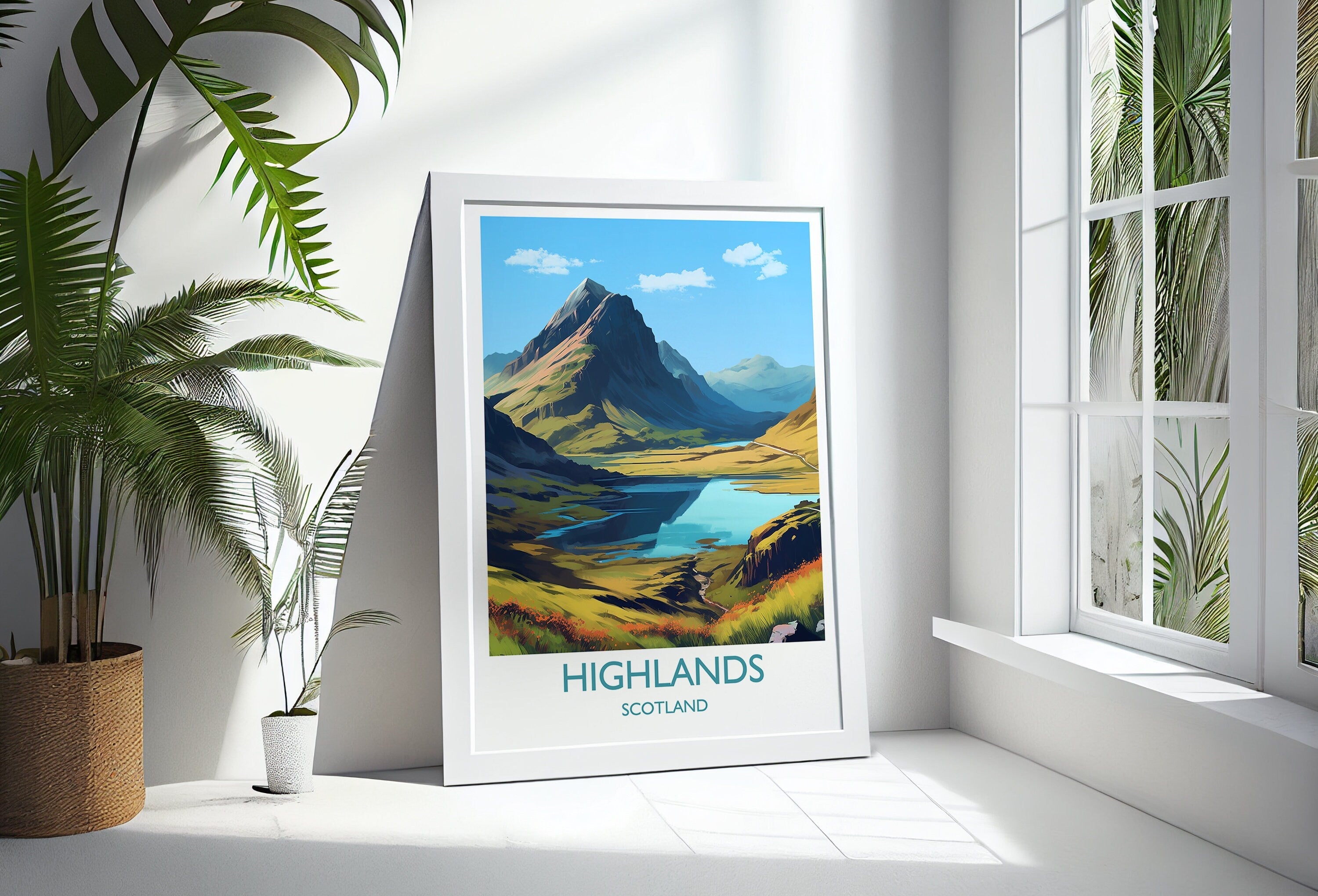Scottish Highlands Poster, Travel Print of Highlands, Scotland, UK, Travel Gift NQ Media Designs
