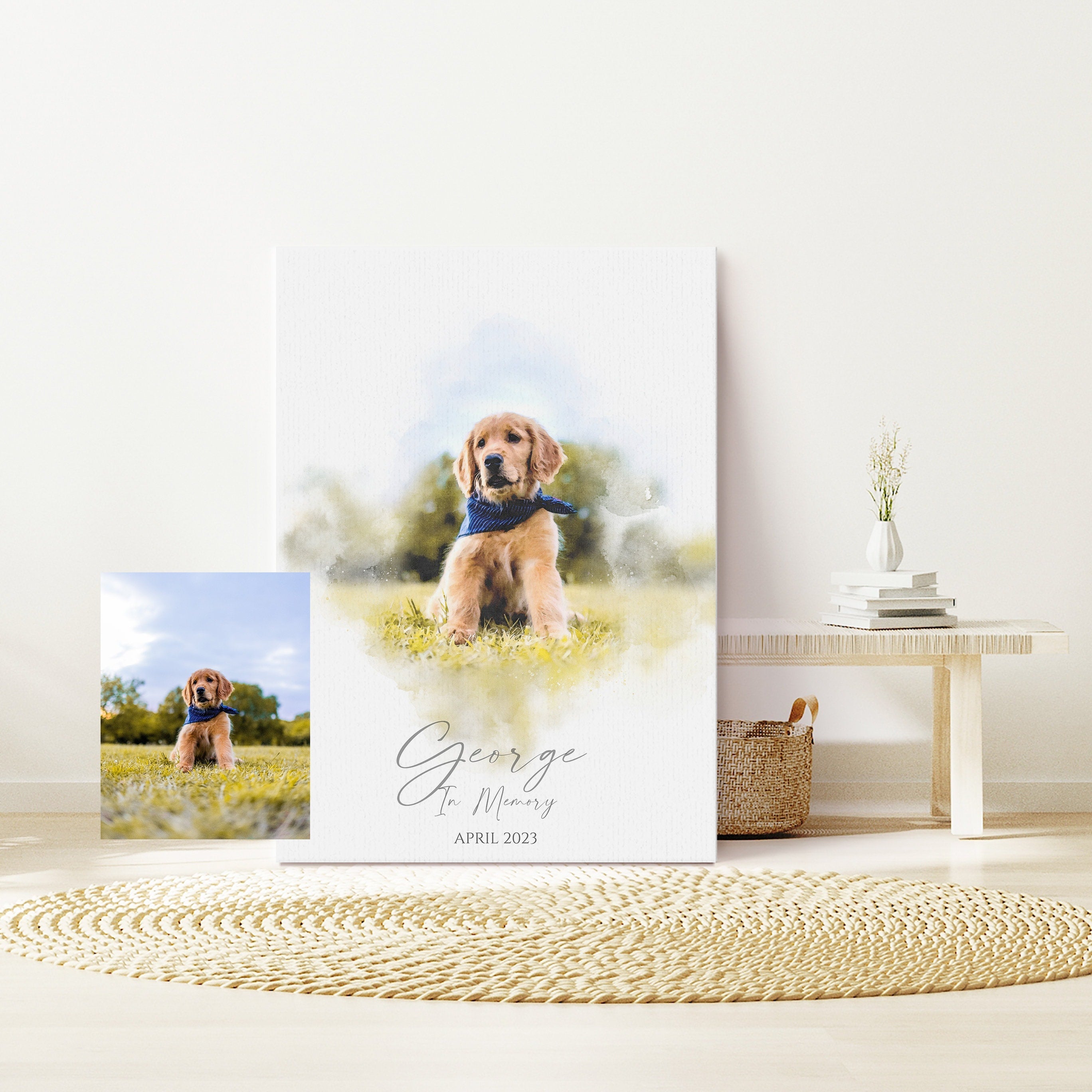 Personalised Watercolour Pet Portrait, Personalised Pet print, Pet Lover Gift NQ Media Designs