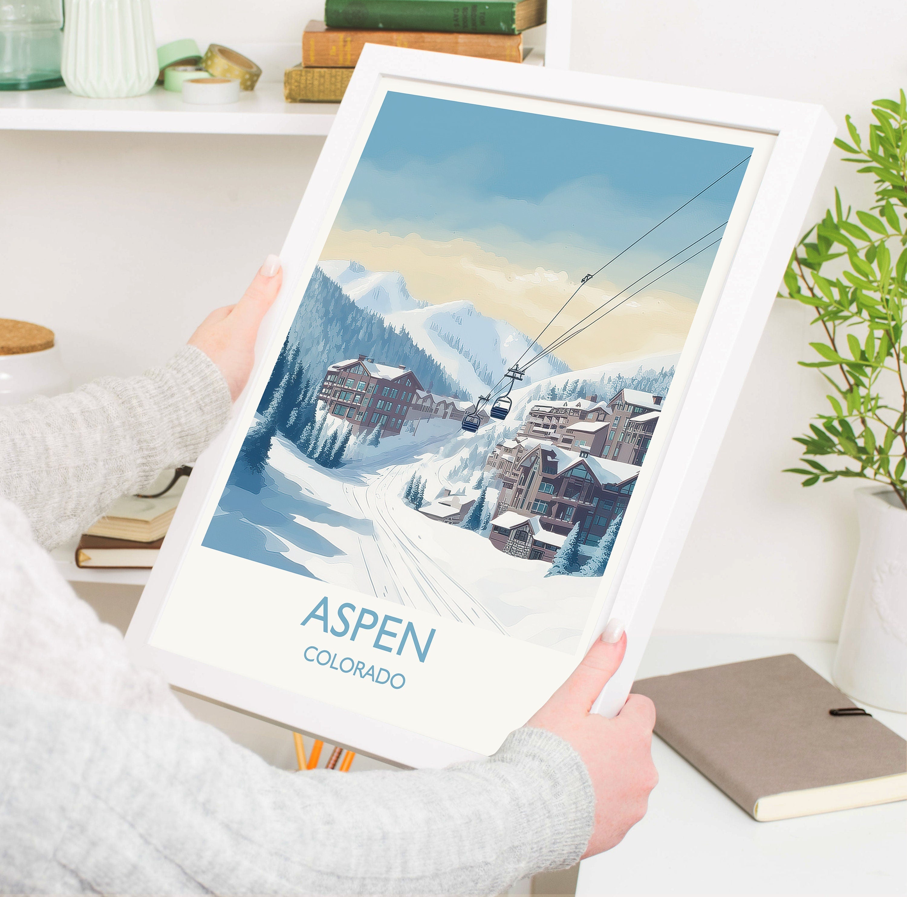 Aspen Poster, Travel Print of Aspen, Colorado, USA, Travel Gift NQ Media Designs