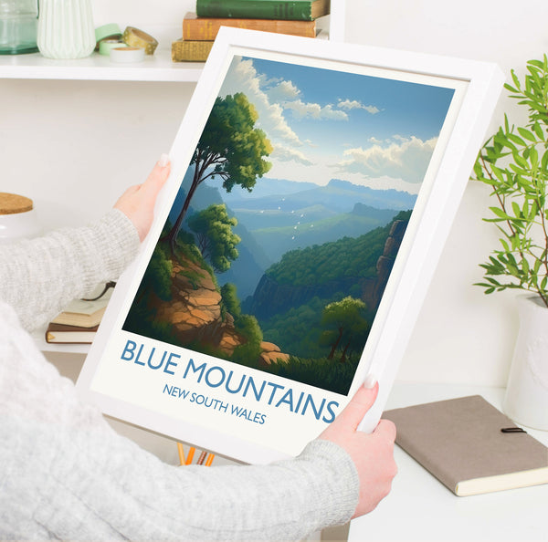 Blue Mountains Poster, Travel Print of Blue Mountains, New South Wales, Australia, Travel Gift