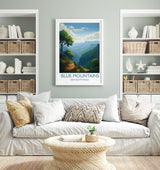 Blue Mountains Poster, Travel Print of Blue Mountains, New South Wales, Australia, Travel Gift NQ Media Designs