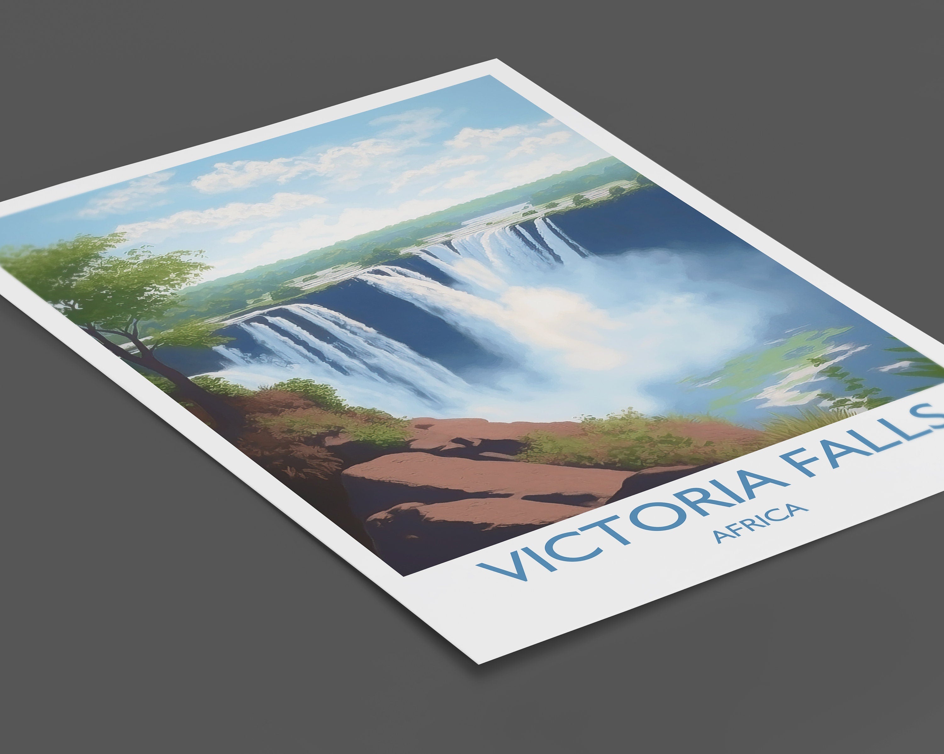 Victoria Falls Poster, Travel Print of Victoria Falls, Zimbabwe, Africa, Travel Gift NQ Media Designs