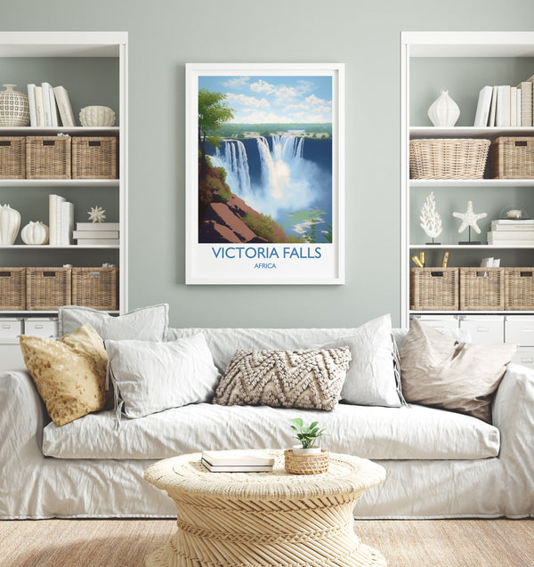 Victoria Falls Poster, Travel Print of Victoria Falls, Zimbabwe, Africa, Travel Gift