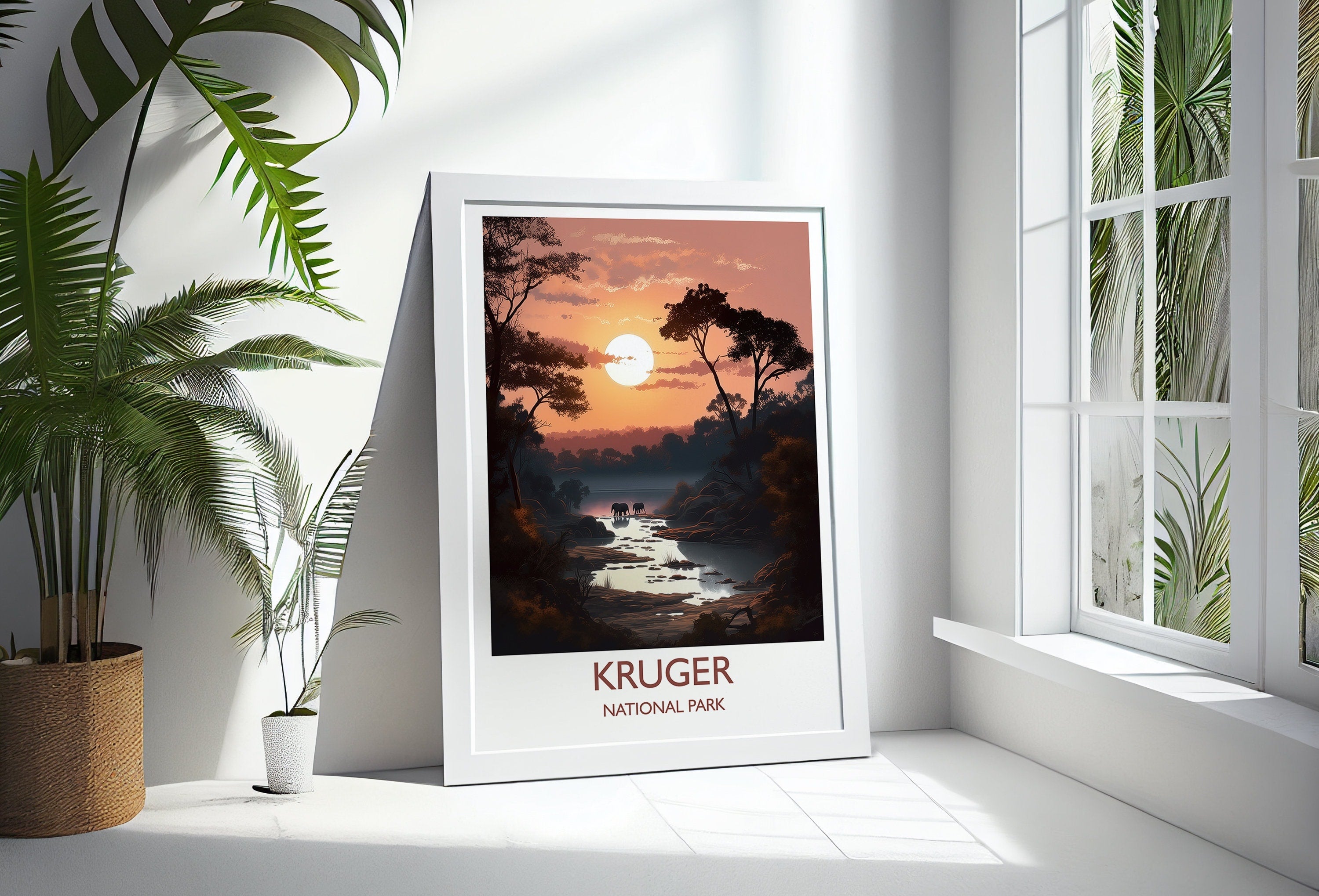 Kruger Poster, Travel Print of Kruger National Park, Kruger Sunset, South Africa, Travel Gift NQ Media Designs