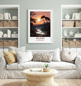 Kruger Poster, Travel Print of Kruger National Park, Kruger Sunset, South Africa, Travel Gift NQ Media Designs
