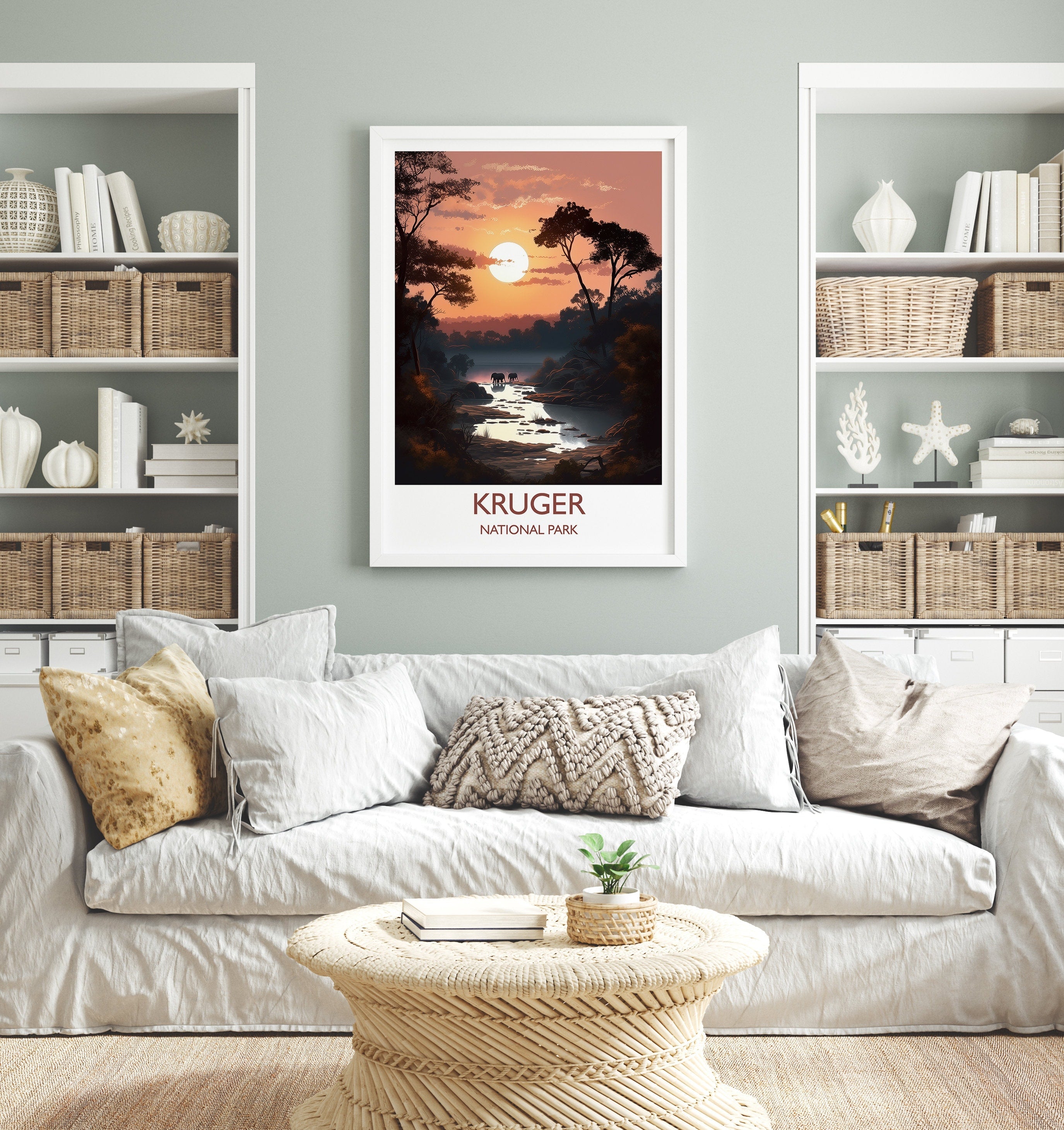 Kruger Poster, Travel Print of Kruger National Park, Kruger Sunset, South Africa, Travel Gift NQ Media Designs