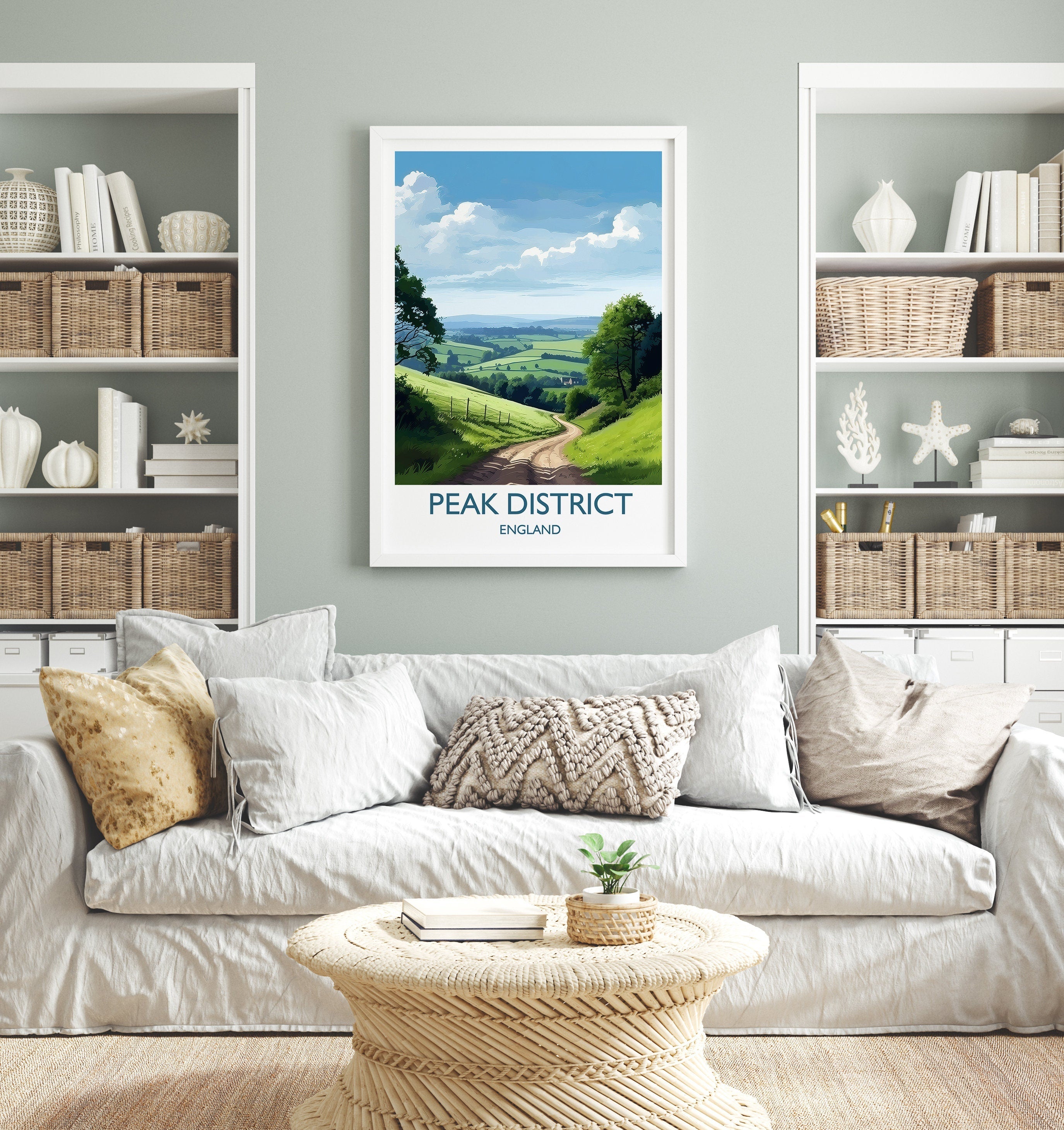 Peak District Poster, Travel Print of Peak District, National Park, England, UK, Travel Gift NQ Media Designs