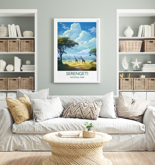 Serengeti Poster, Travel Print of Serengeti, National Park, Tanzania, Travel Gift