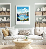 Devon Travel Print, Travel Poster of Devon, England, Devon Art, Devon Gift, Wall Art Print NQ Media Designs