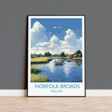 Norfolk Broads Travel Print, Travel Poster of Norfolk Broads, England, Norfolk Art, Norfolk Broads Gift, Wall Art Print NQ Media Designs