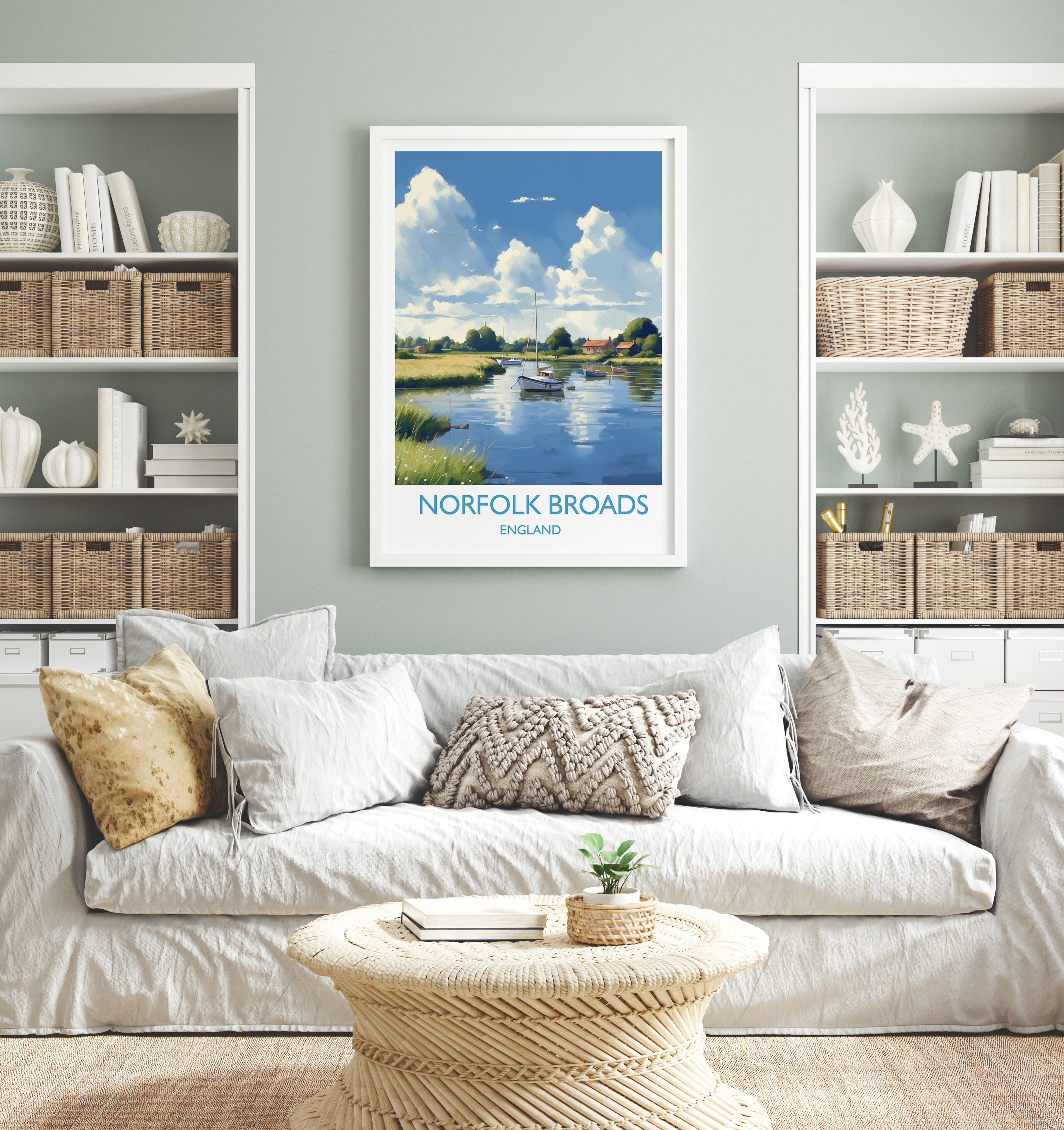 Norfolk Broads Travel Print, Travel Poster of Norfolk Broads, England, Norfolk Art, Norfolk Broads Gift, Wall Art Print NQ Media Designs