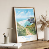 Cornwall Travel Print, Travel Poster of Cornwall, England, Cornwall Art, Cornwall Gift, Wall Art Print NQ Media Designs