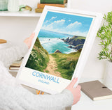 Cornwall Travel Print, Travel Poster of Cornwall, England, Cornwall Art, Cornwall Gift, Wall Art Print NQ Media Designs