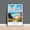 Cornwall Travel Poster, Travel Print of Cornwall, England, Cornwall Art, Cornwall Gift, Wall Art Print