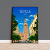 Seville Travel Poster, Travel Print of Seville, Seville Poster, Seville, Spain Travel Poster NQ Media Designs