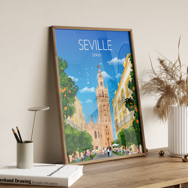 Seville Travel Poster, Travel Print of Seville, Seville Poster, Seville, Spain Travel Poster