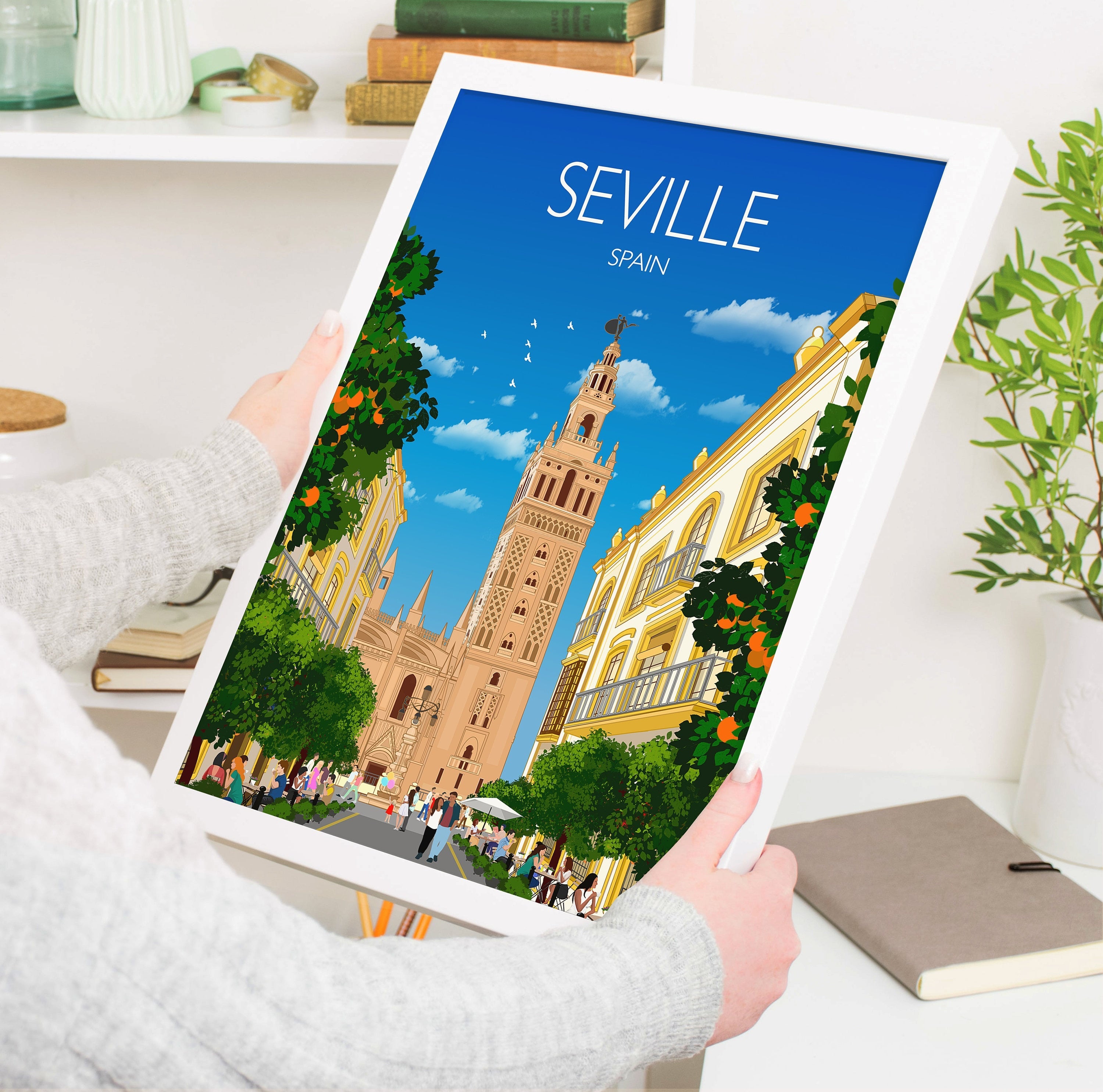 Seville Travel Poster, Travel Print of Seville, Seville Poster, Seville, Spain Travel Poster NQ Media Designs
