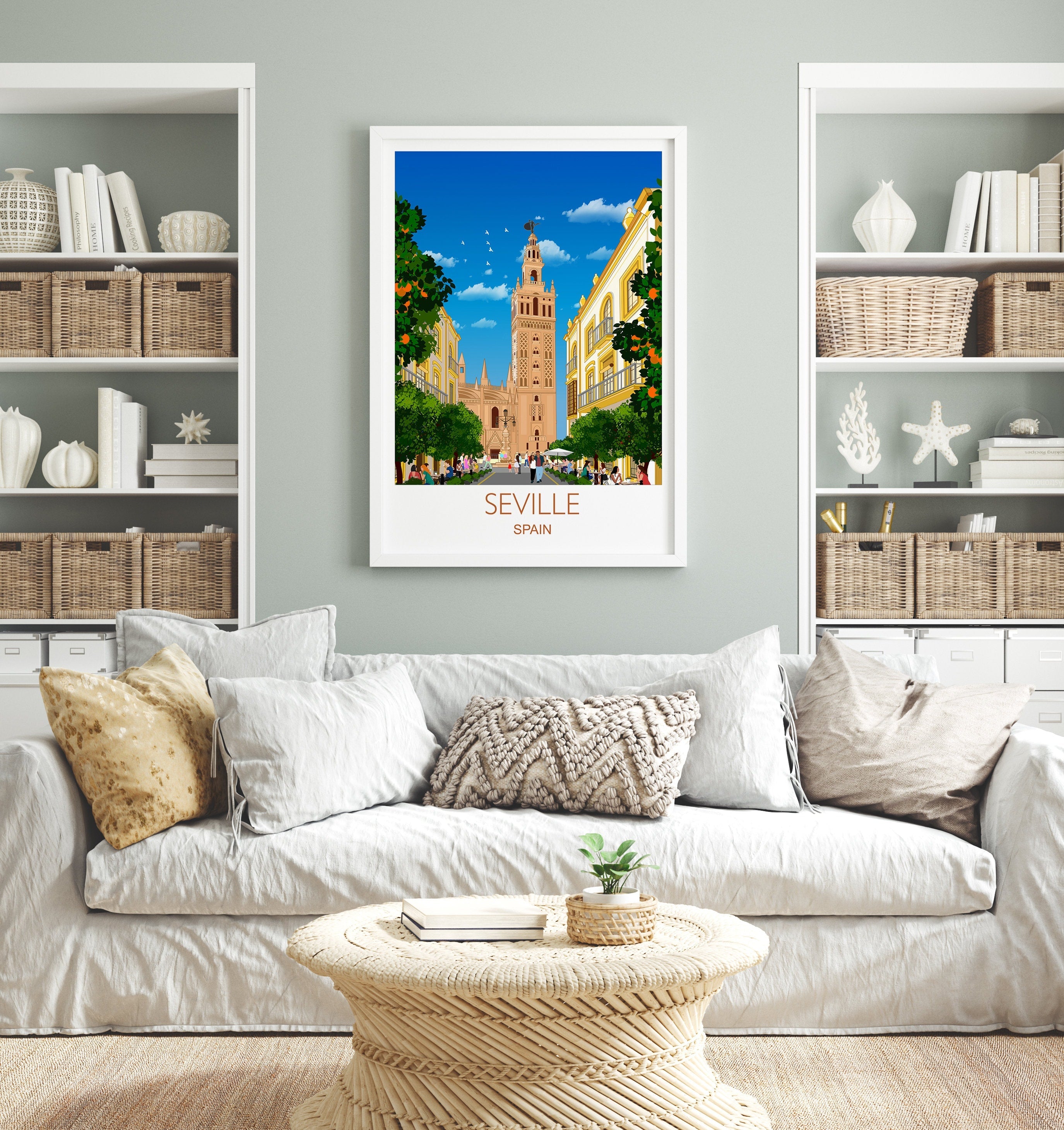 Seville Travel Print, Travel Poster of Seville, Seville Poster, Spain, Spain Poster NQ Media Designs