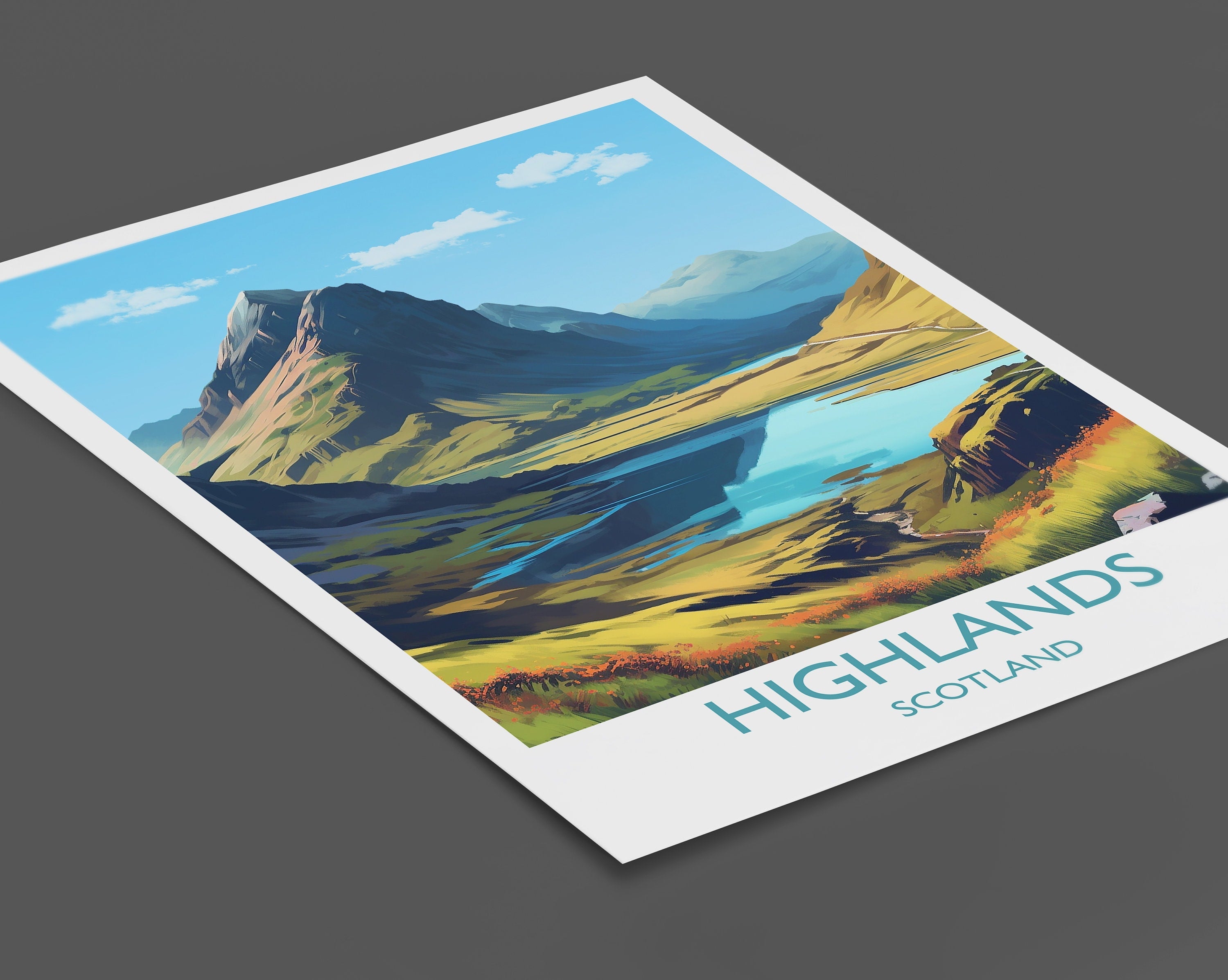 Scottish Highlands Poster, Travel Print of Highlands, Scotland, UK, Travel Gift NQ Media Designs