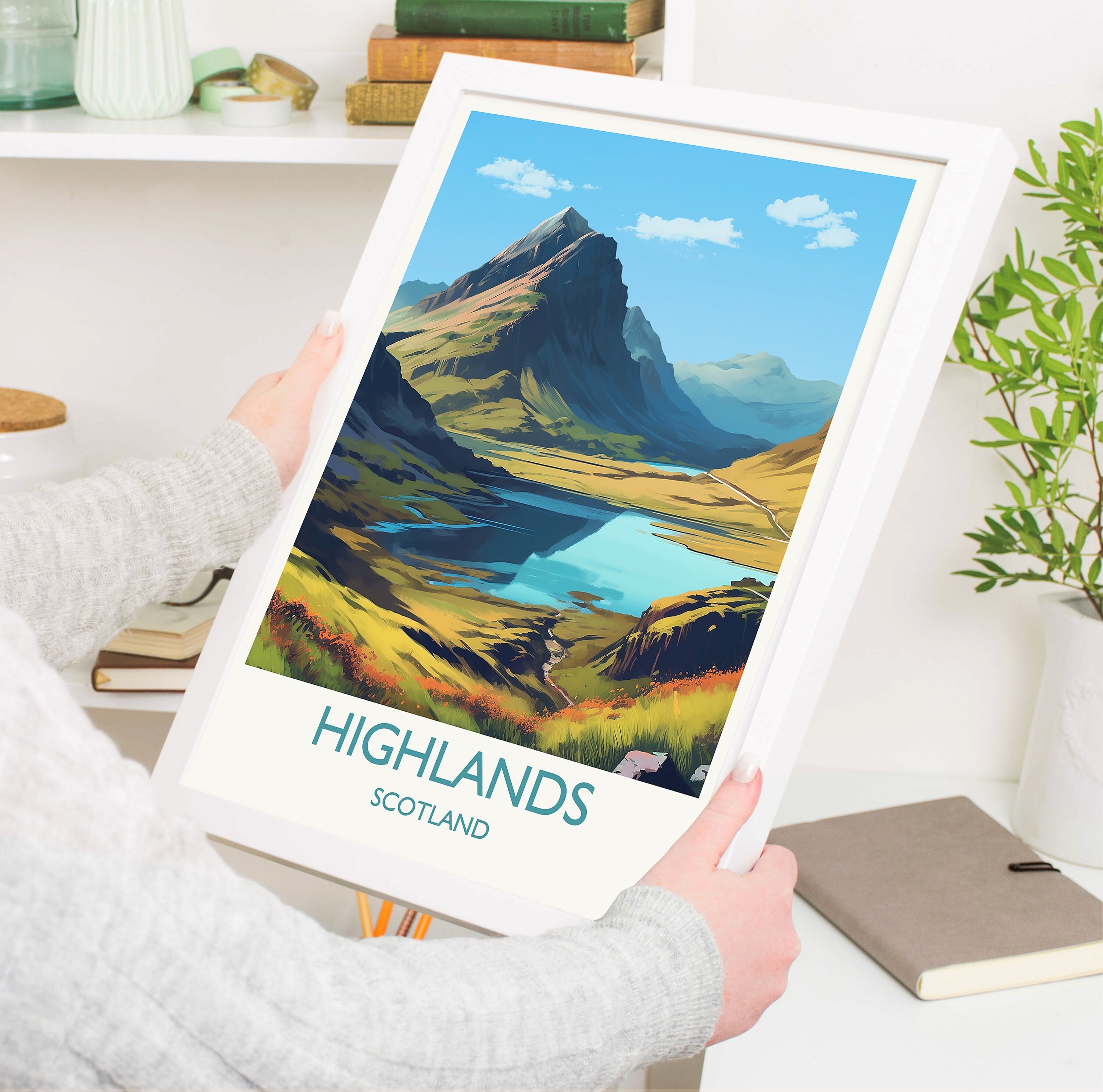 Scottish Highlands Poster, Travel Print of Highlands, Scotland, UK, Travel Gift NQ Media Designs