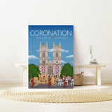 Coronation Print, Coronation Poster, Westminster Abbey, London UK, King Charles III, UK Travel Poster, Commemorative Coronation Print NQ Media Designs