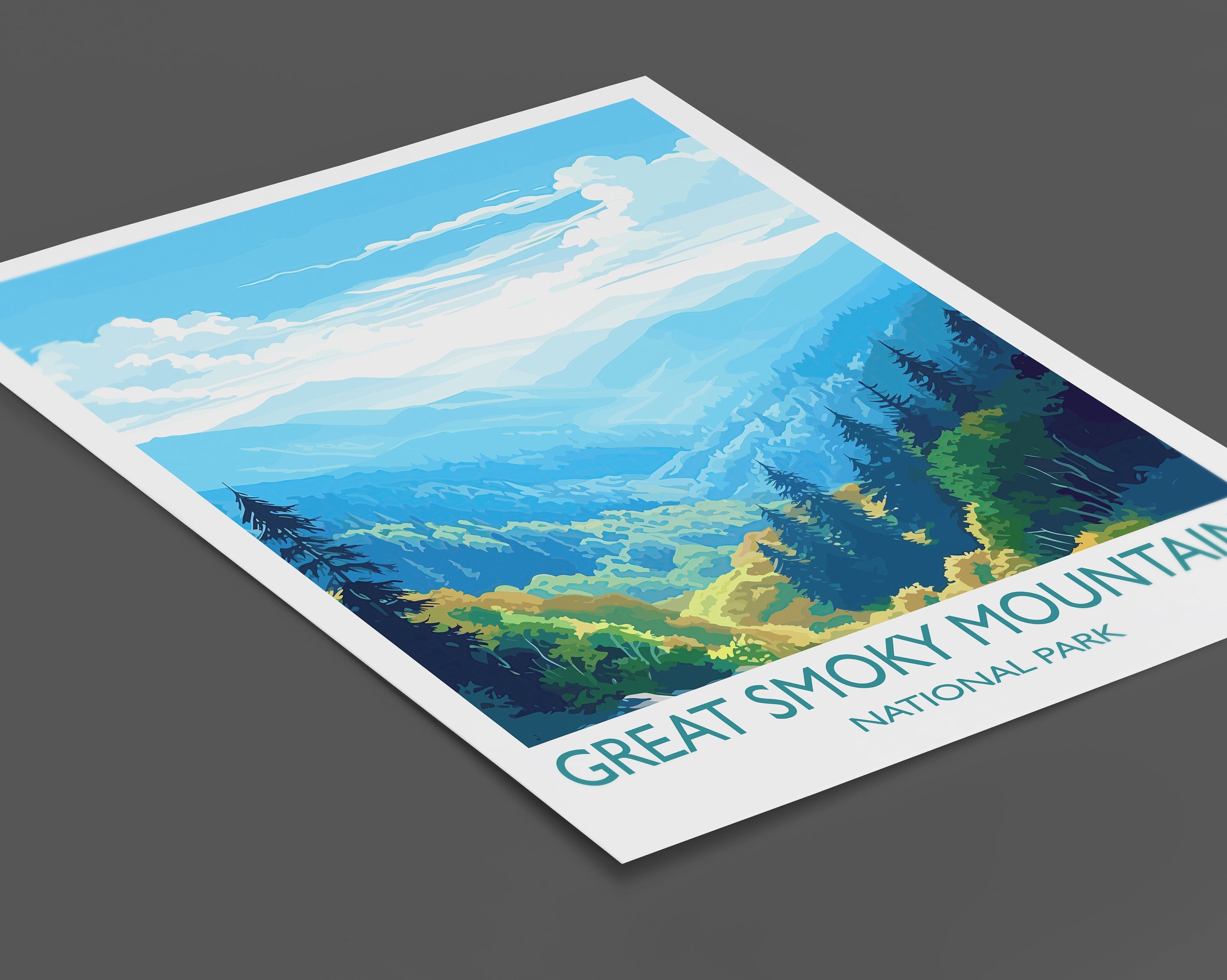 Great Smoky Mountains Poster, Travel Print of Great Smoky Mountains, National Park, USA, Travel Gift NQ Media Designs